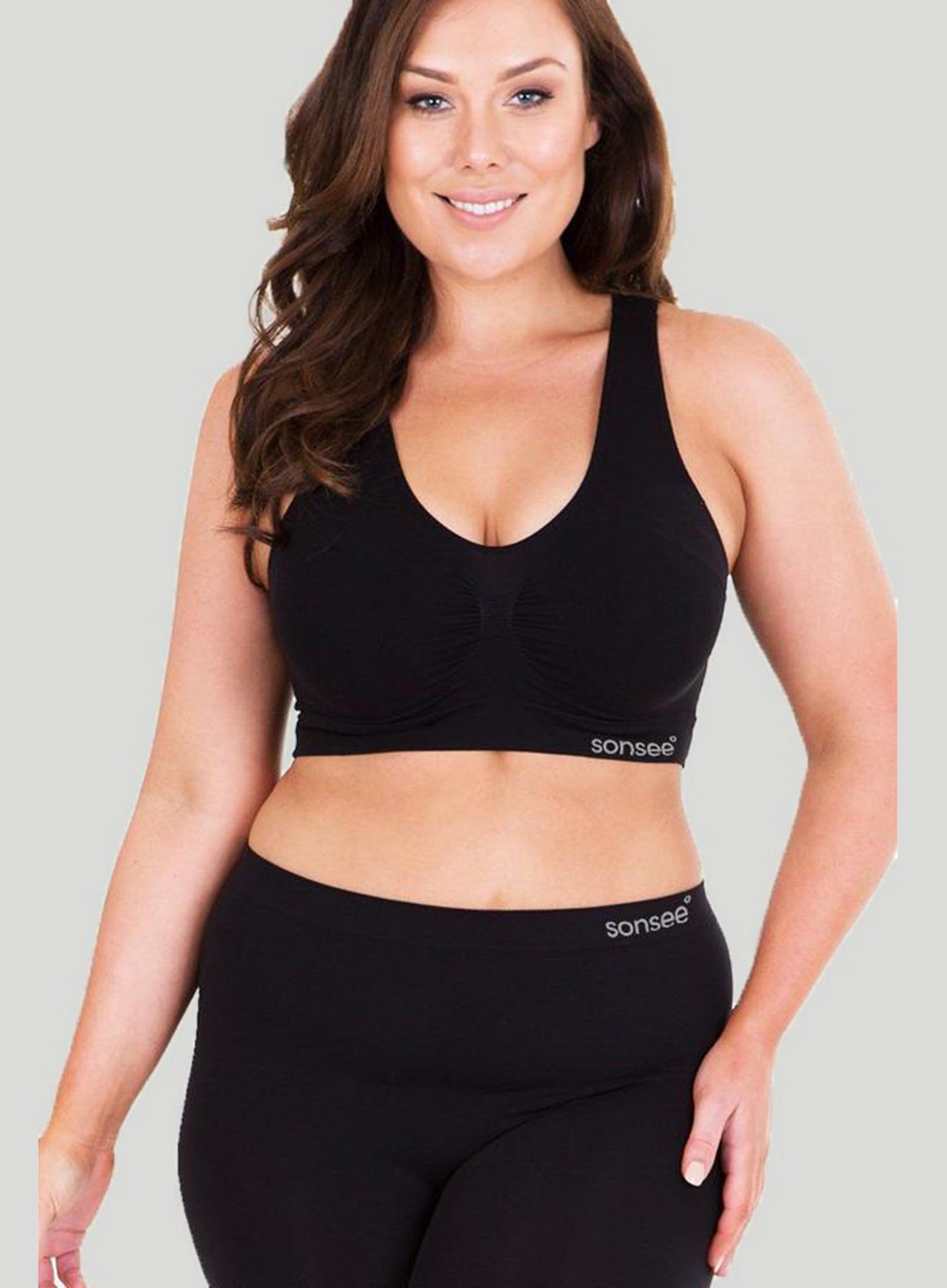 Sonsee: Sonsee Bra Wire Free With A High Back Black – DeBra's