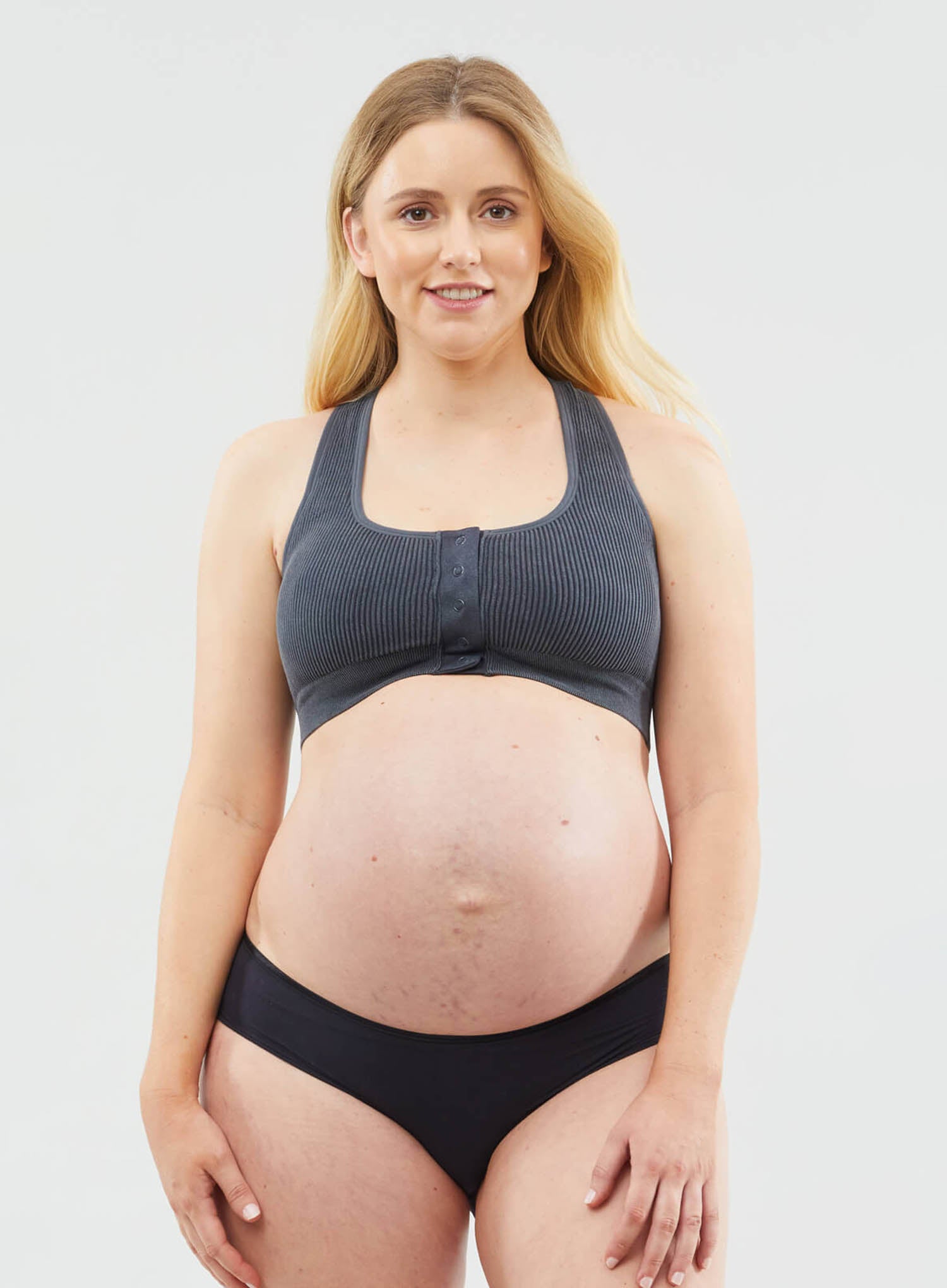Cake Maternity: Biscotti Skin To Skin Front Opening Nursing Bra Black –  DeBra's