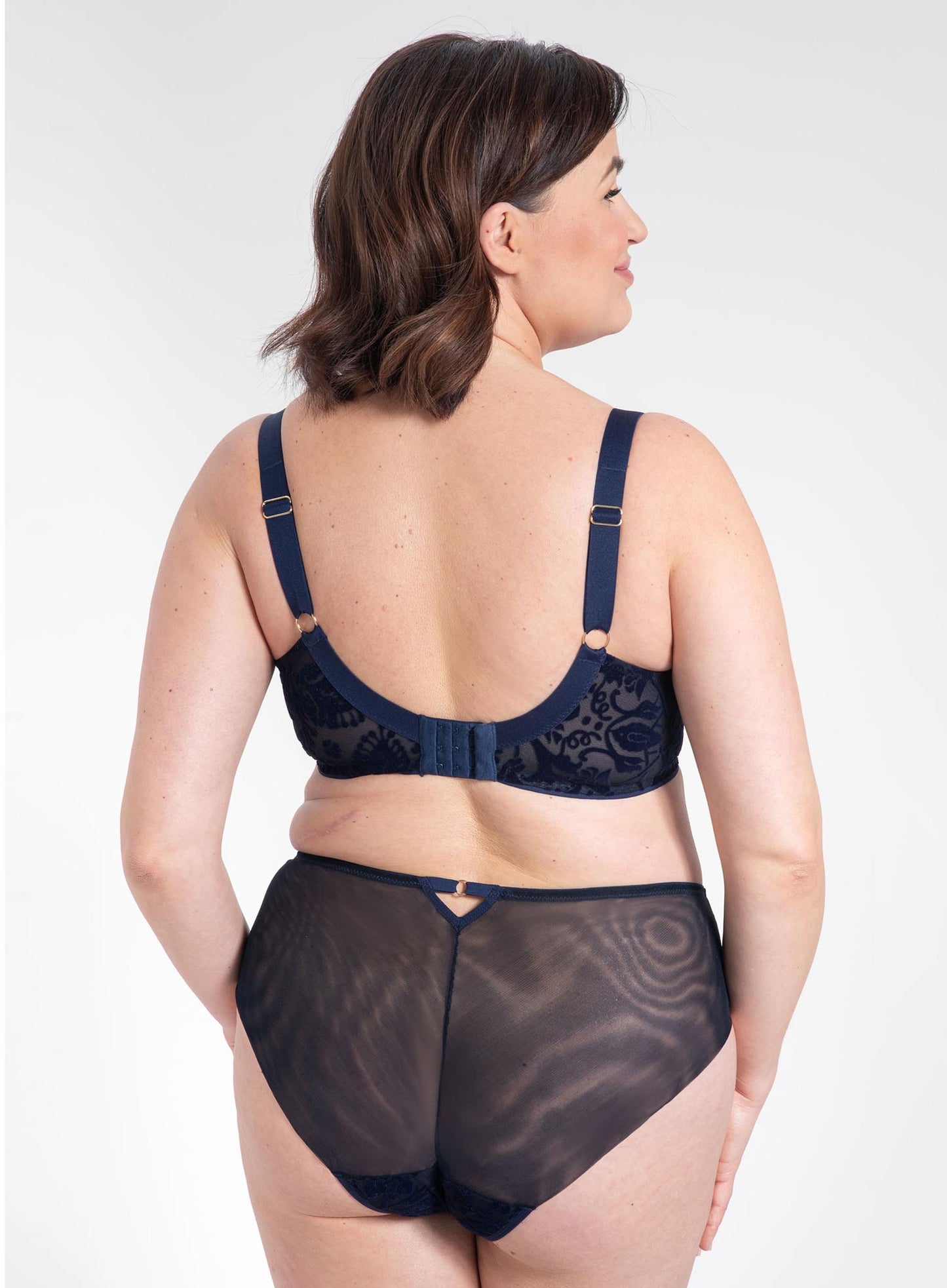 Samanta Lingerie: Harriet Full Cup Side Support Bra Navy Blue