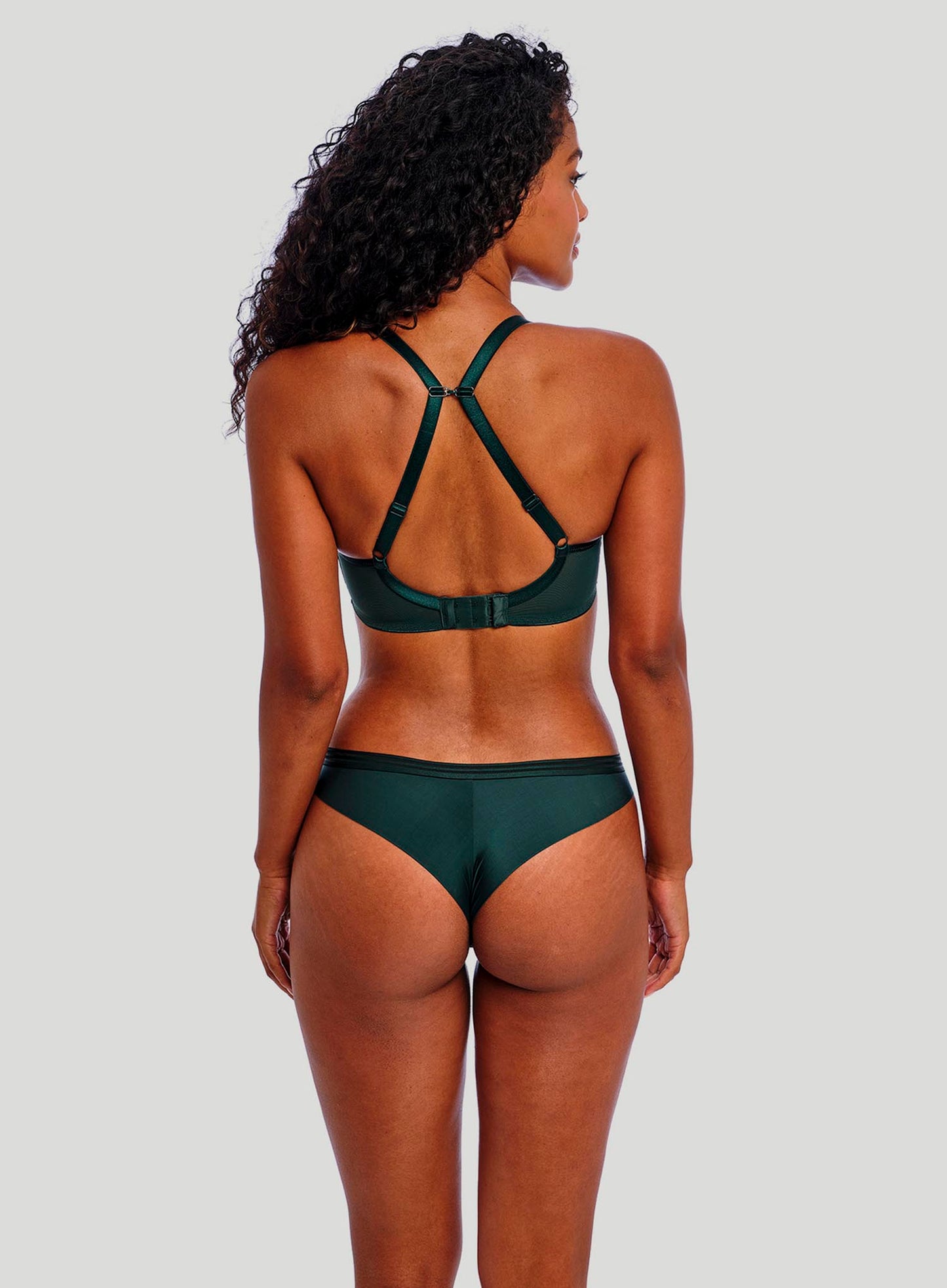 Freya: Tailored Smooth Moulded Plunge Underwired Bra Deep Emerald