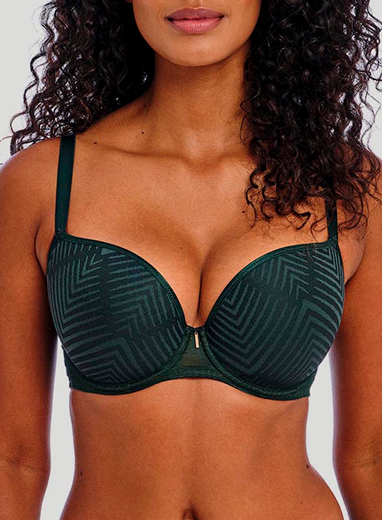 Freya: Tailored Smooth Moulded Plunge Underwired Bra Deep Emerald