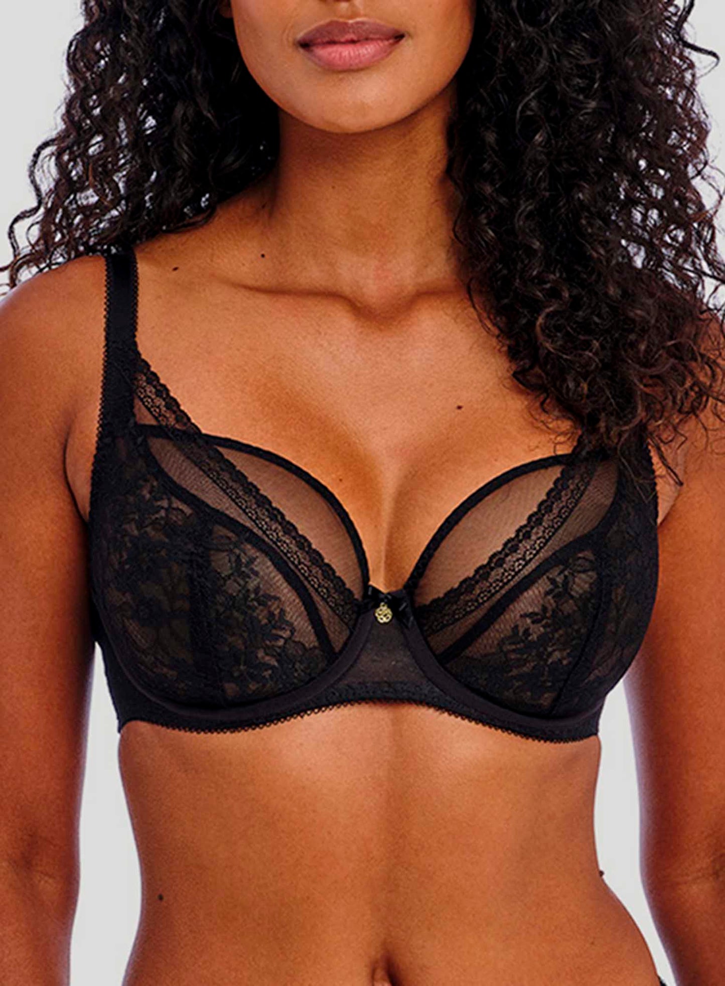 Freya: Sydnie Underwired High Apex Plunge Bra Black