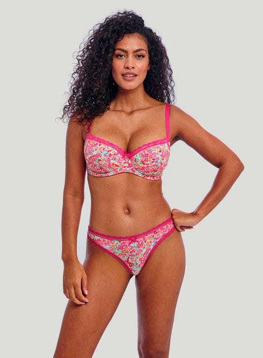 Freya: Freya Flirt Underwired Padded Half Cup Bra Hot Pink