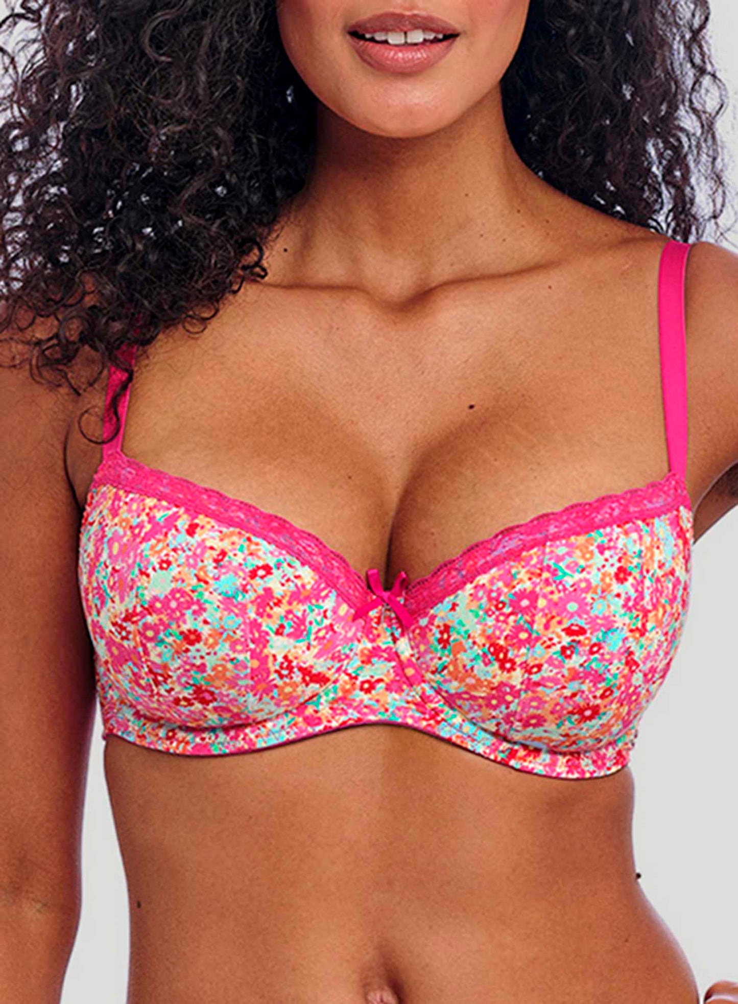 Freya: Freya Flirt Underwired Padded Half Cup Bra Hot Pink