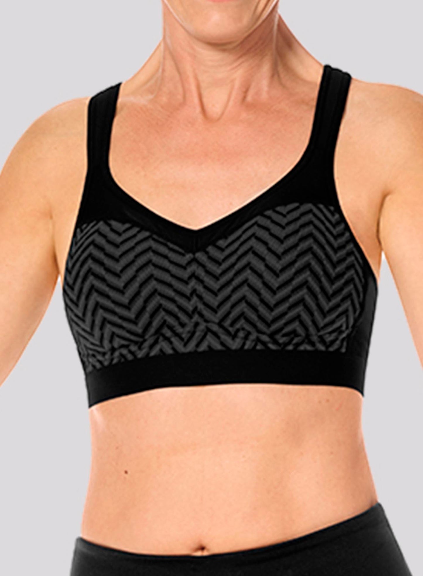 Amoena: Jolie Active Mastectomy Bra Black Grey