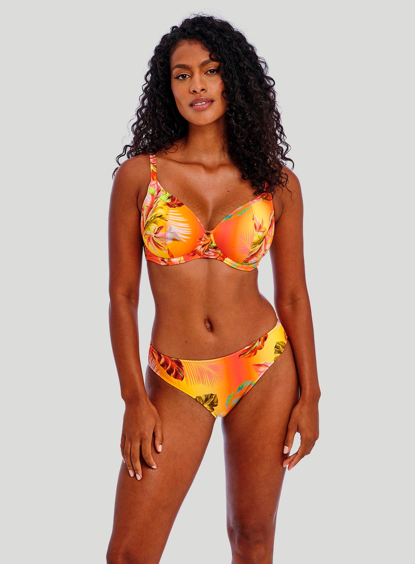 Freya Swimwear: Miami Sunset Underwired Plunge Bikini Top Papaya