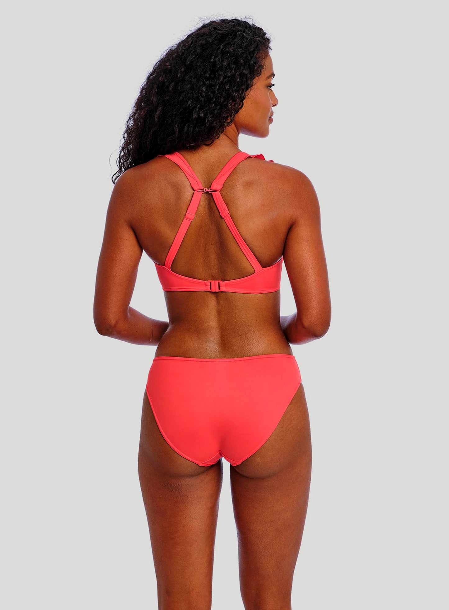 Freya Swimwear: Jewel Cove Underwired High Apex Bikini top With J Hook Plain Sunset