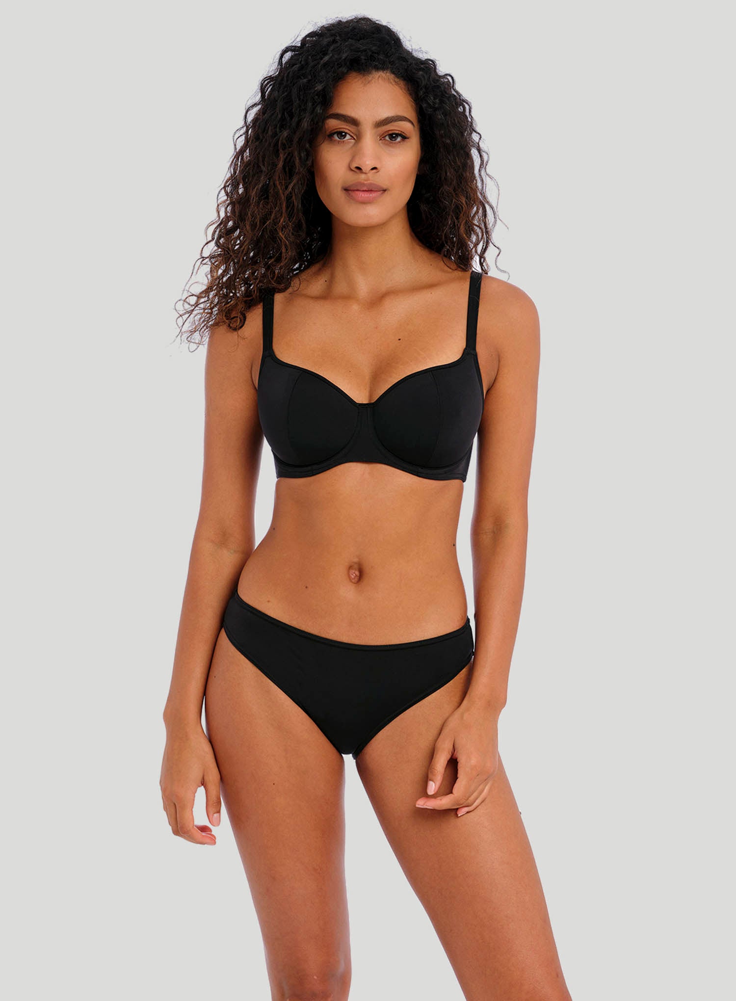 Freya Swimwear Jewel Cove Sweetheart Bikini Top Plain Black Debras