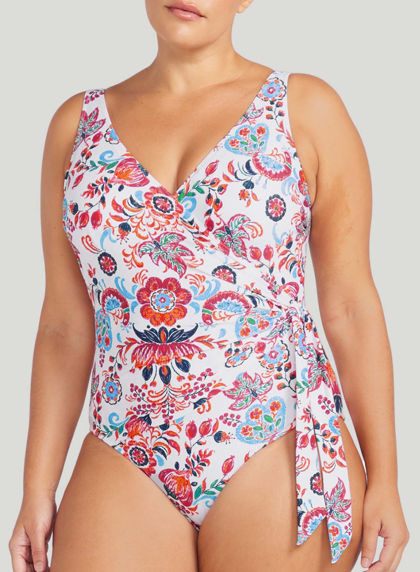 Artesands: Loquacious Hayes Underwire One Piece White Print