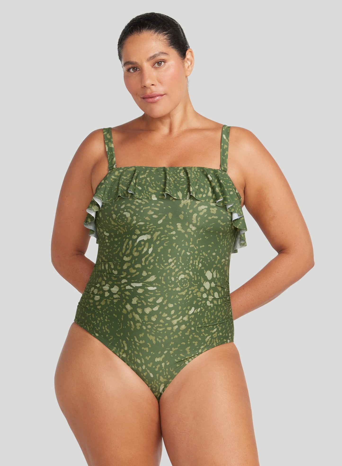 Artesands: Vellichore Vermeer Frill Bandeau One Piece Olive