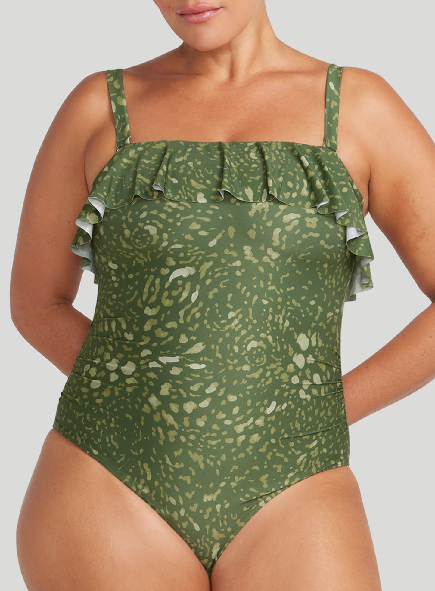 Artesands: Vellichore Vermeer Frill Bandeau One Piece Olive