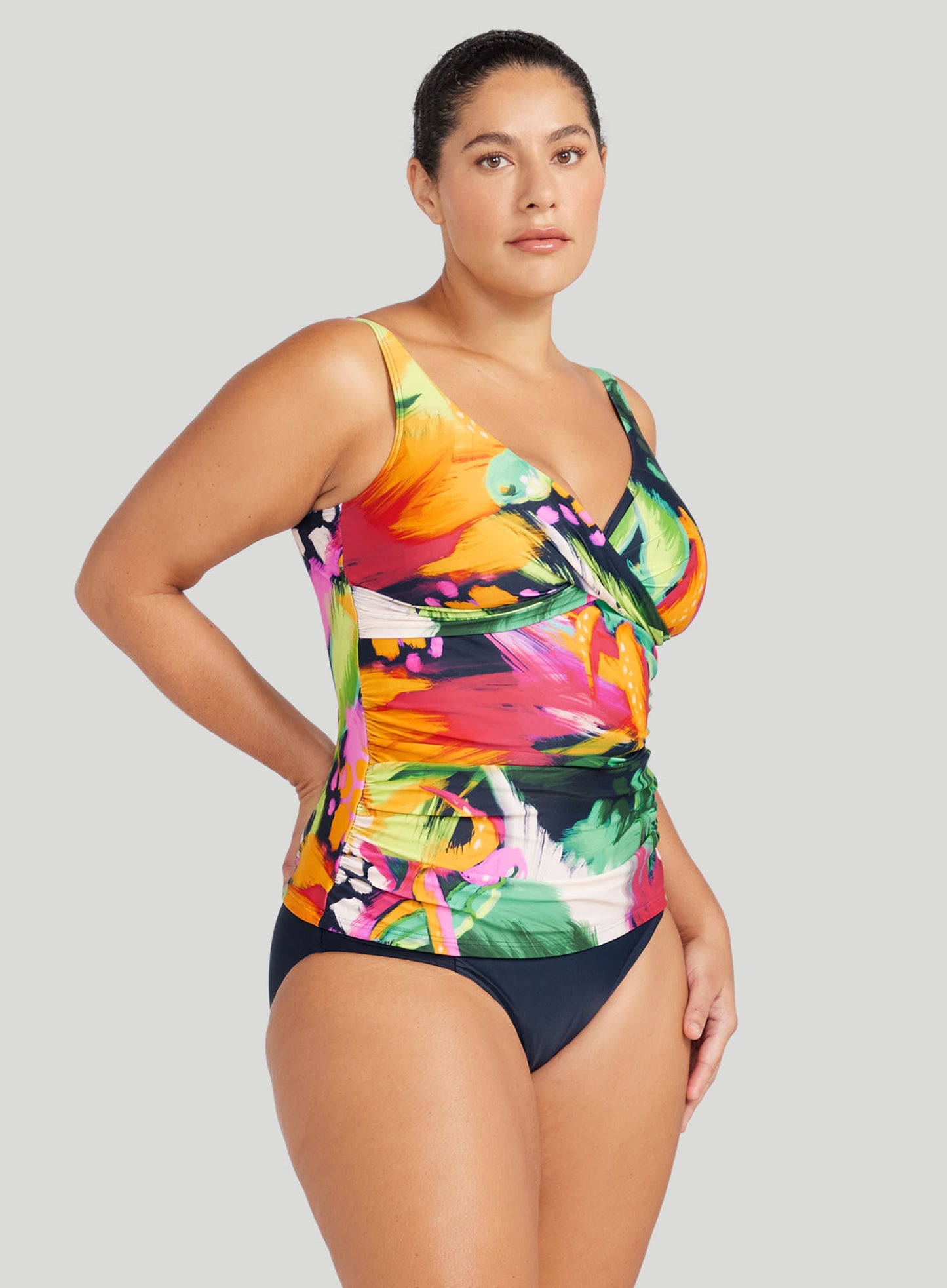 Artesands: Chelona Delacroix Cross Front Tankini Top Navy Turtle