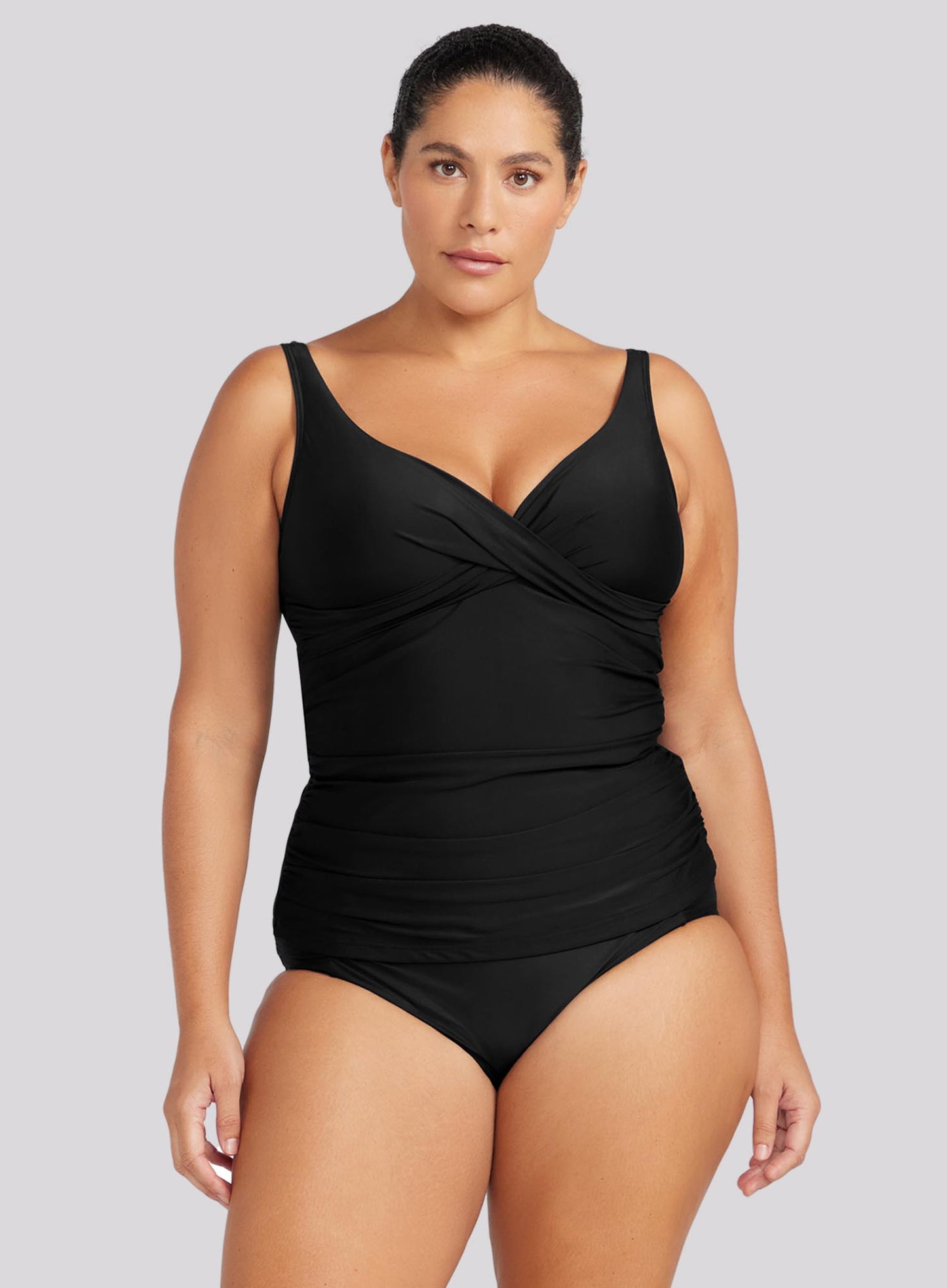 Artesands: Hues Delacroix Cross Front Tankini Top Black