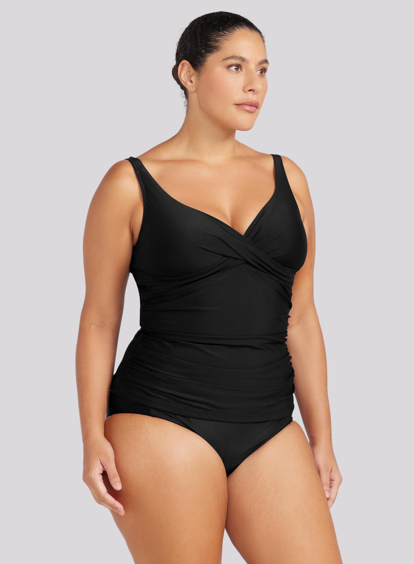 Artesands: Hues Delacroix Cross Front Tankini Top Black