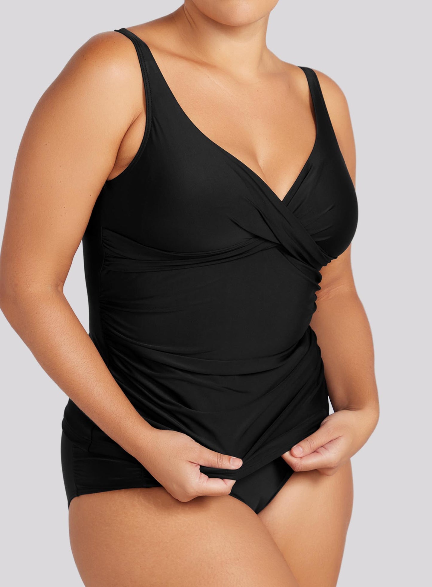 Artesands: Hues Delacroix Cross Front Tankini Top Black