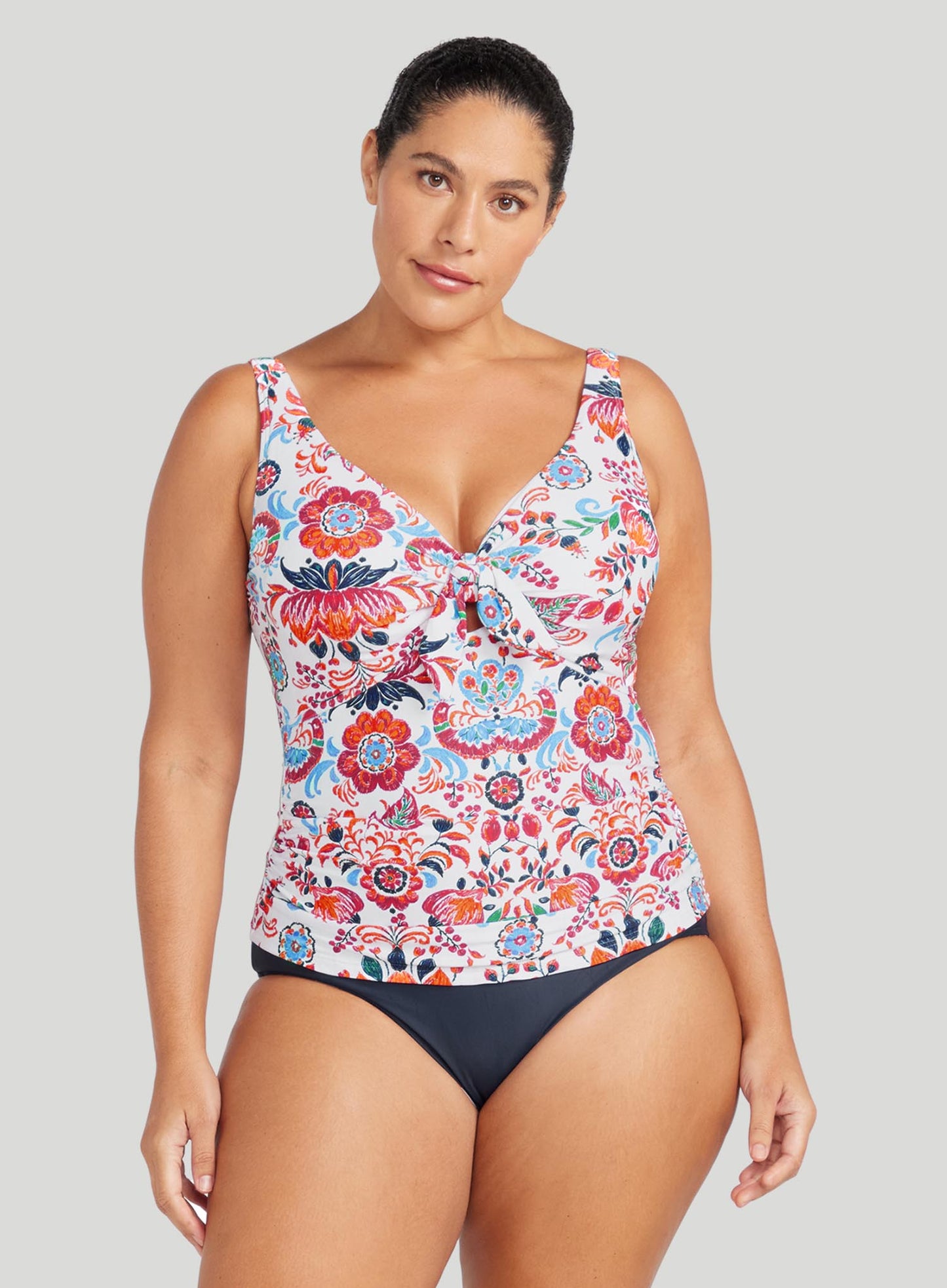 Artesands: Loquacious Cezanne Underwire Tankini Top White Print