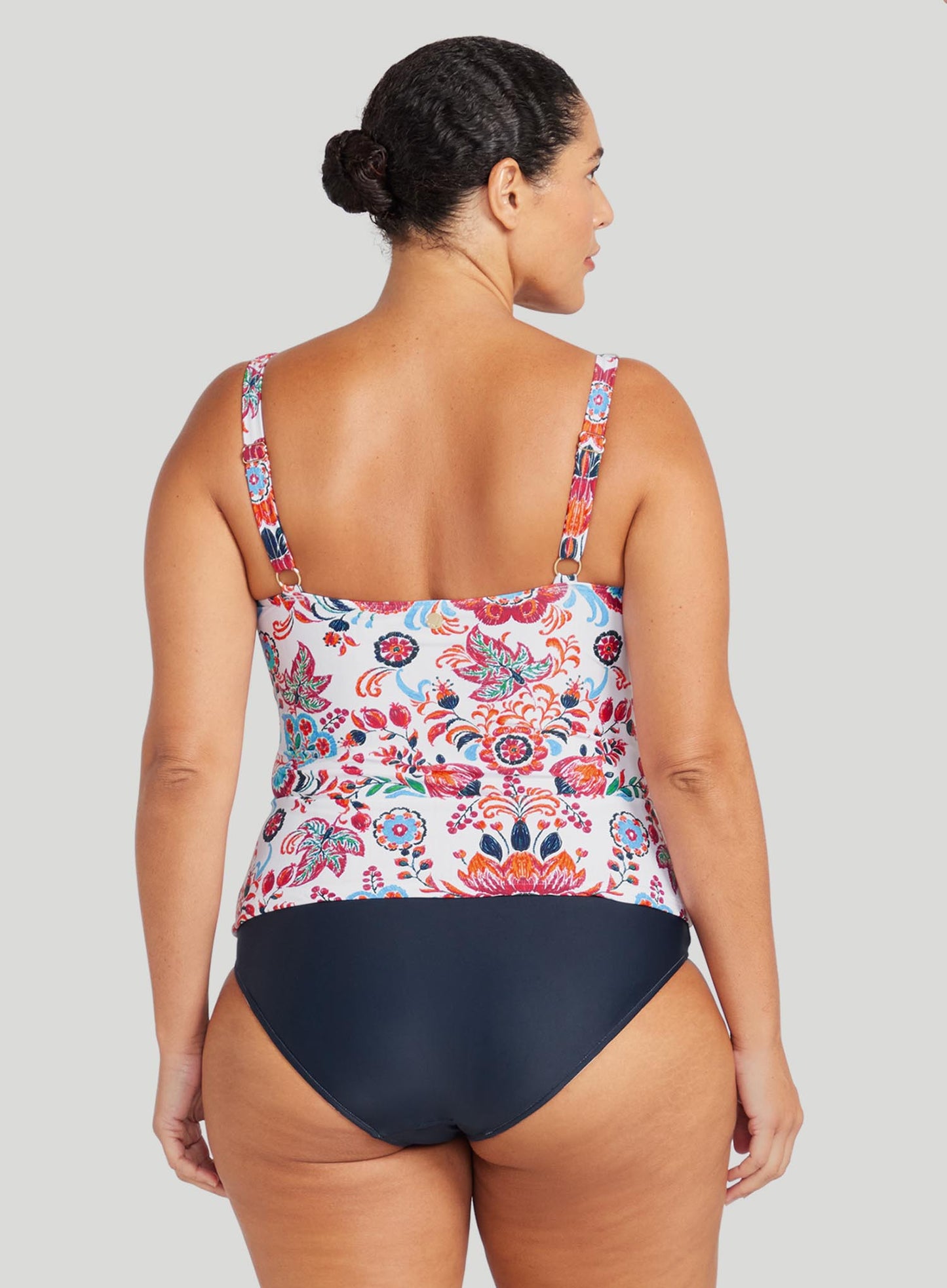 Artesands: Loquacious Cezanne Underwire Tankini Top White Print