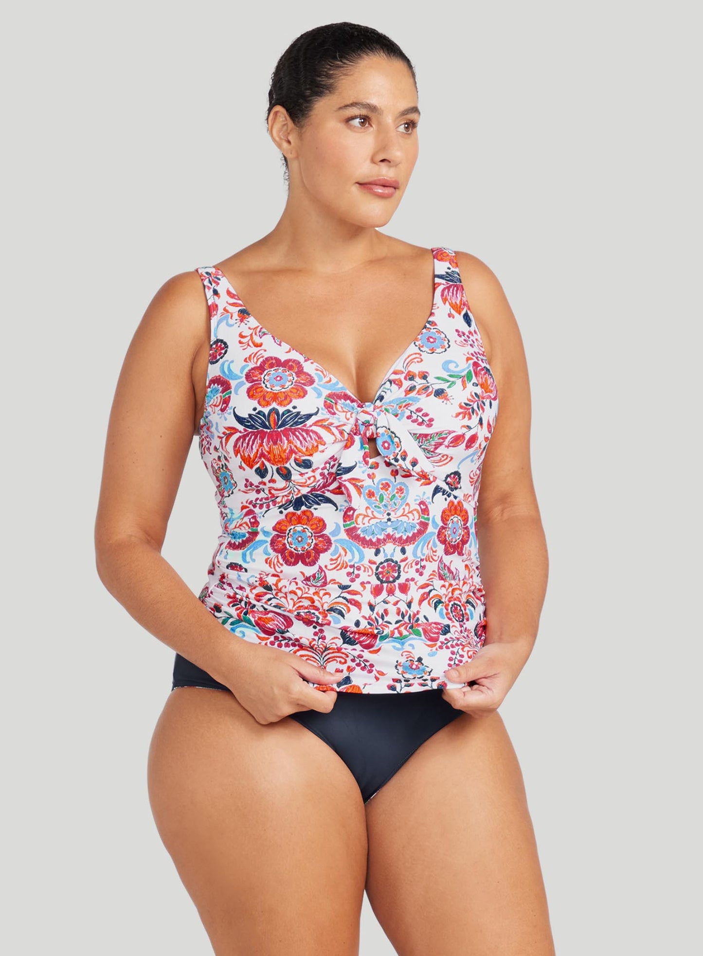 Artesands: Loquacious Cezanne Underwire Tankini Top White Print