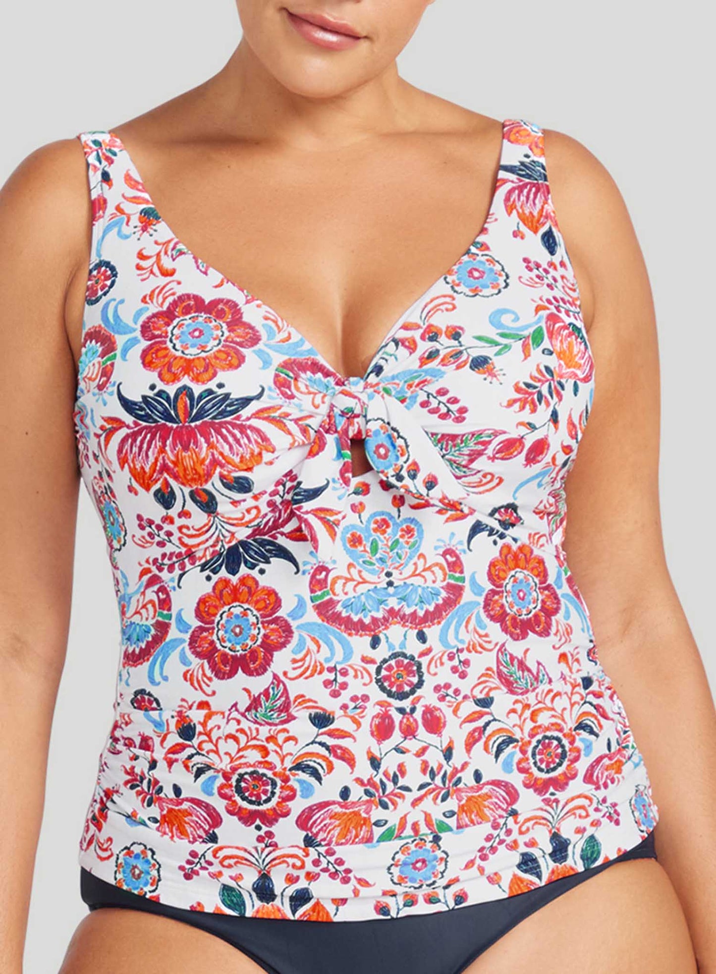 Artesands: Loquacious Cezanne Underwire Tankini Top White Print