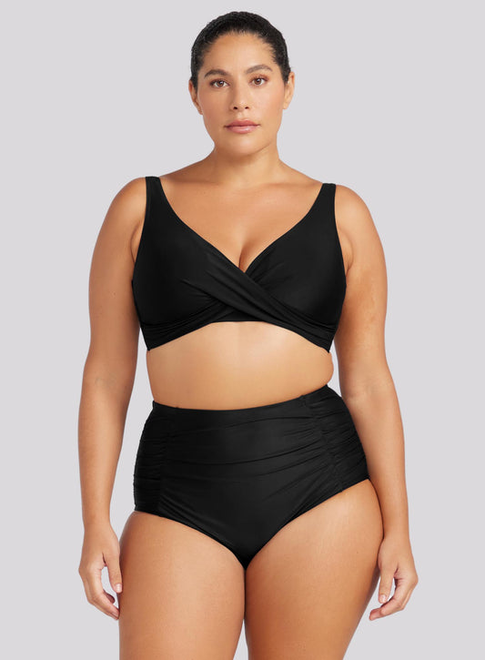 Artesands: Hues Raphael High Waist Rouched Swim Pant Black