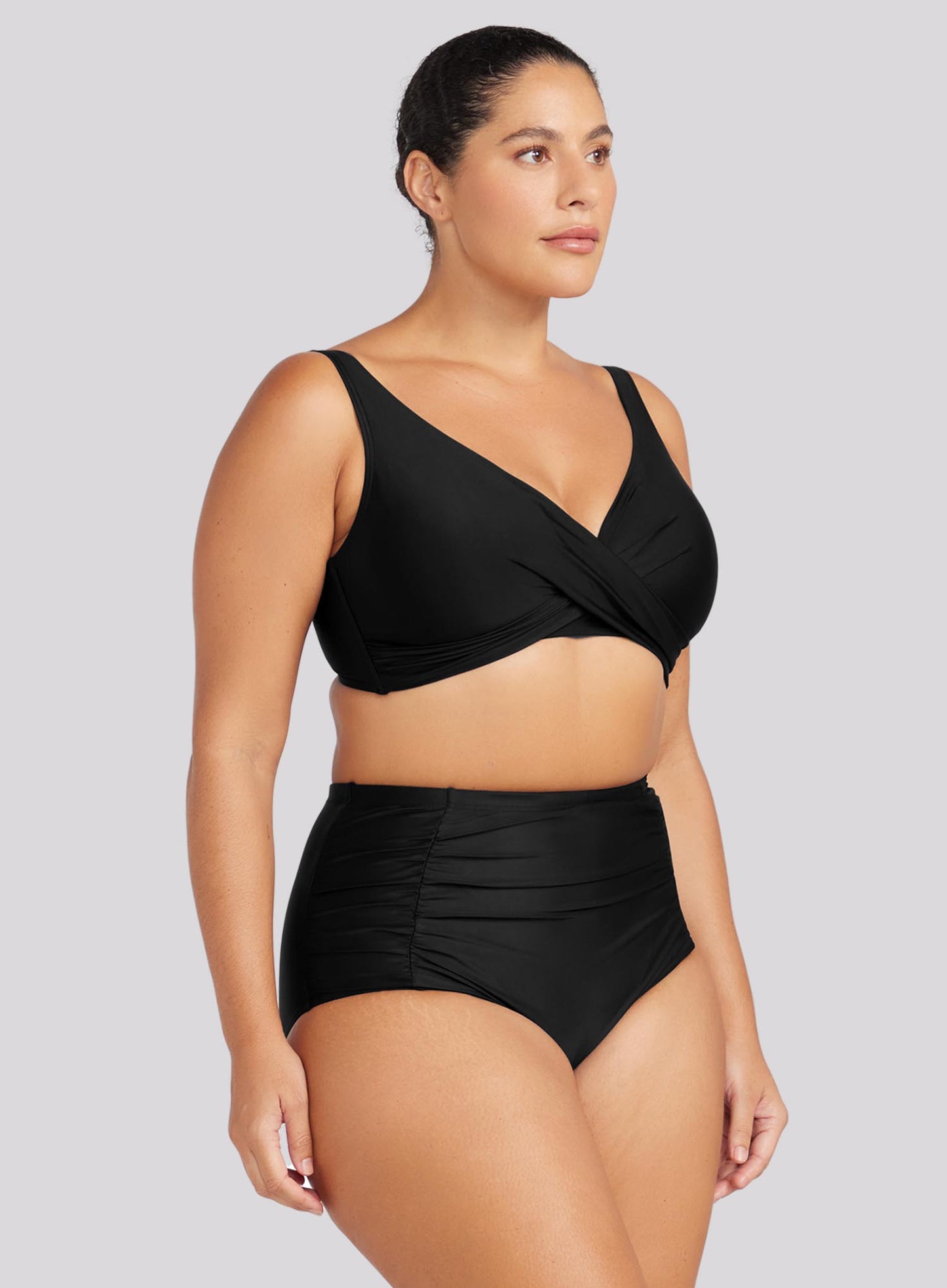 Artesands: Hues Raphael High Waist Rouched Swim Pant Black