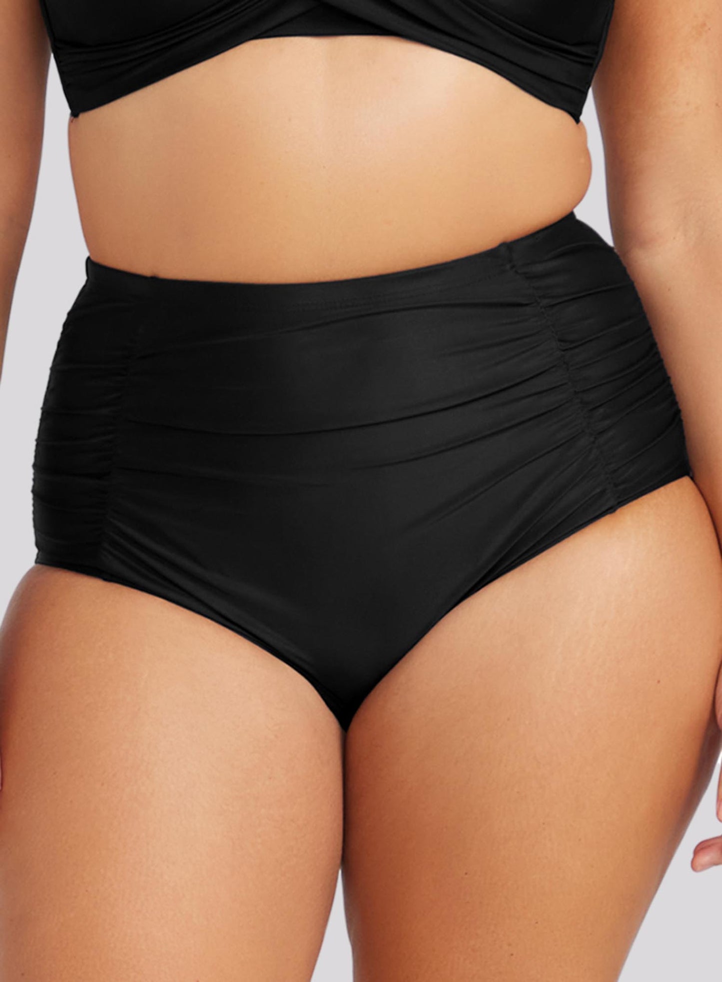 Artesands: Hues Raphael High Waist Rouched Swim Pant Black