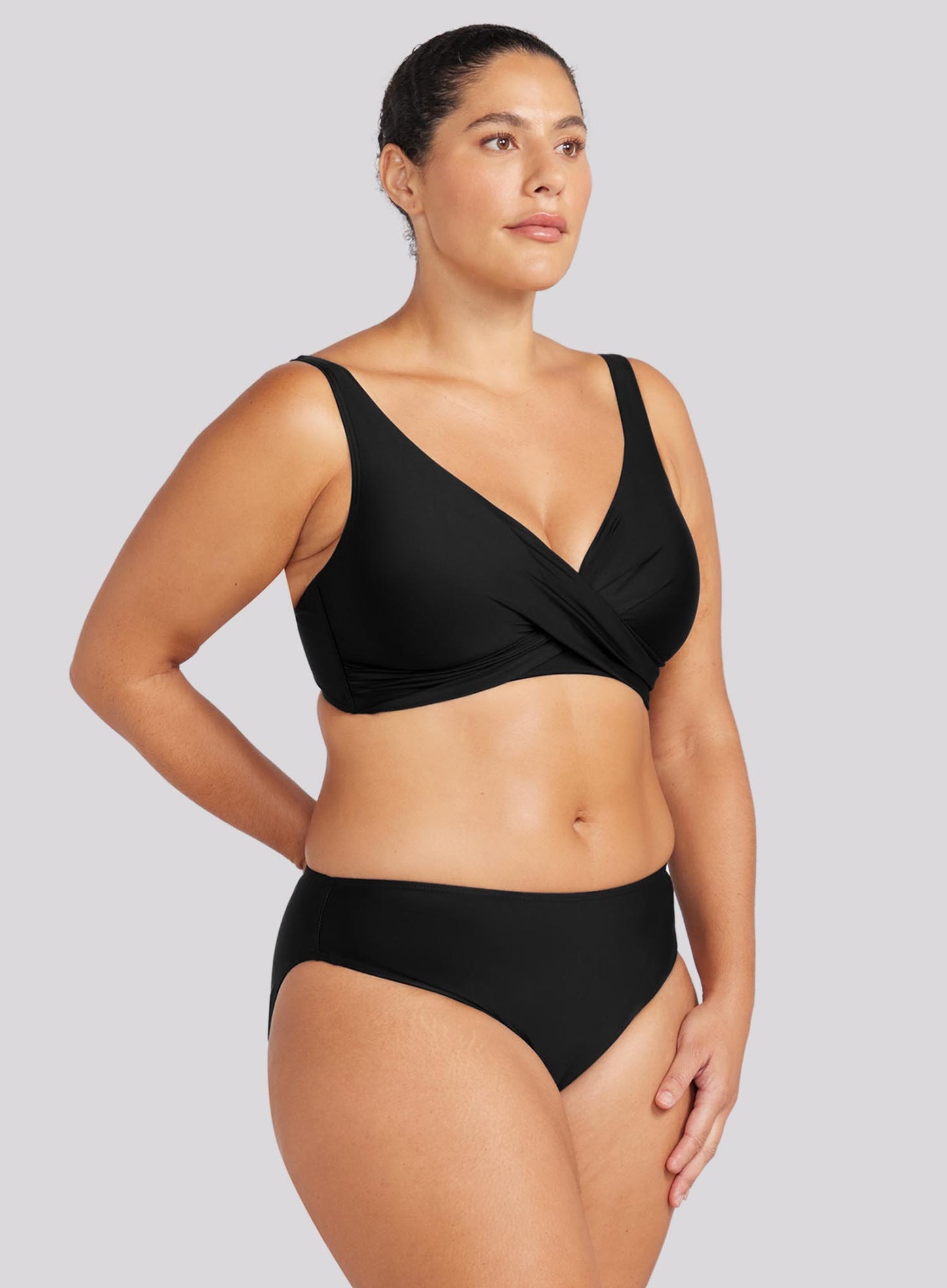 Artesands: Hues Monet Curve Fit Mid Rise Swim Pant Black