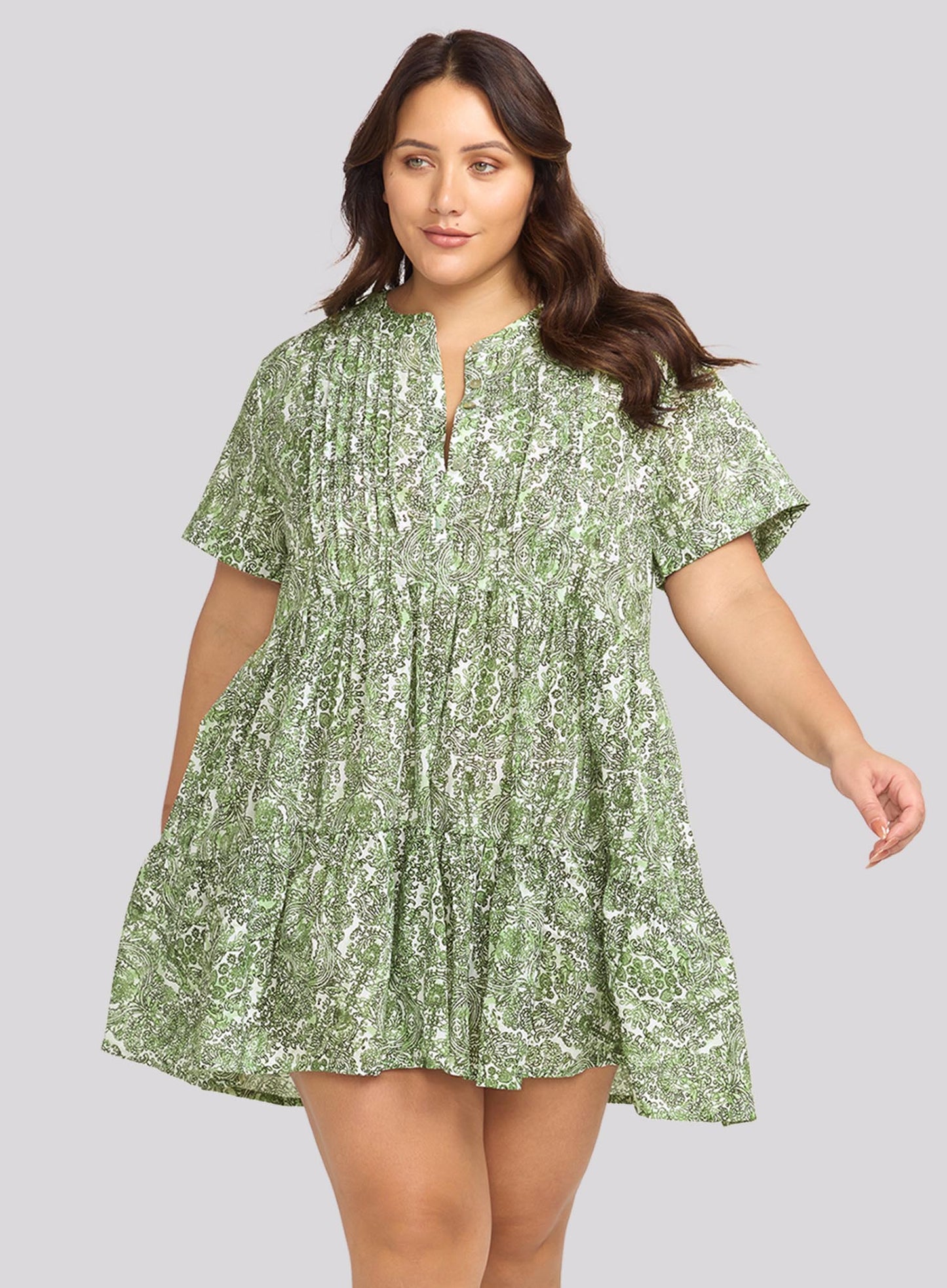 Artesands: Mudlahara Gershwin Short Dress Olive