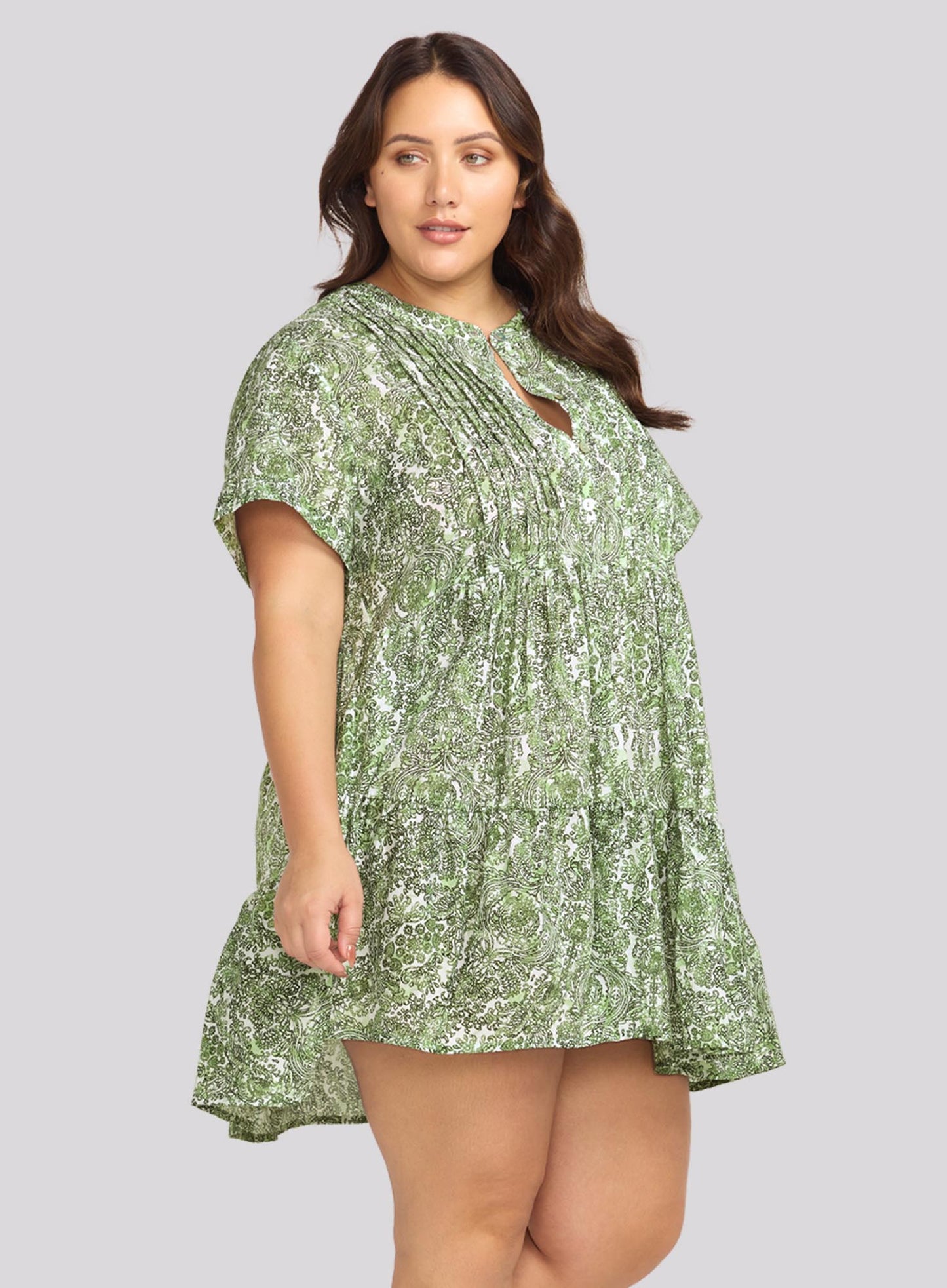 Artesands: Mudlahara Gershwin Short Dress Olive