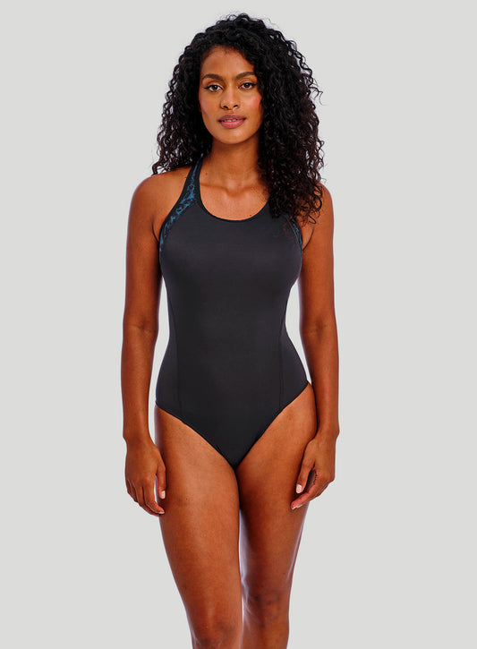 Freya Swimwear: Freestyle Underwired Moulded One Piece Midnight Leopard