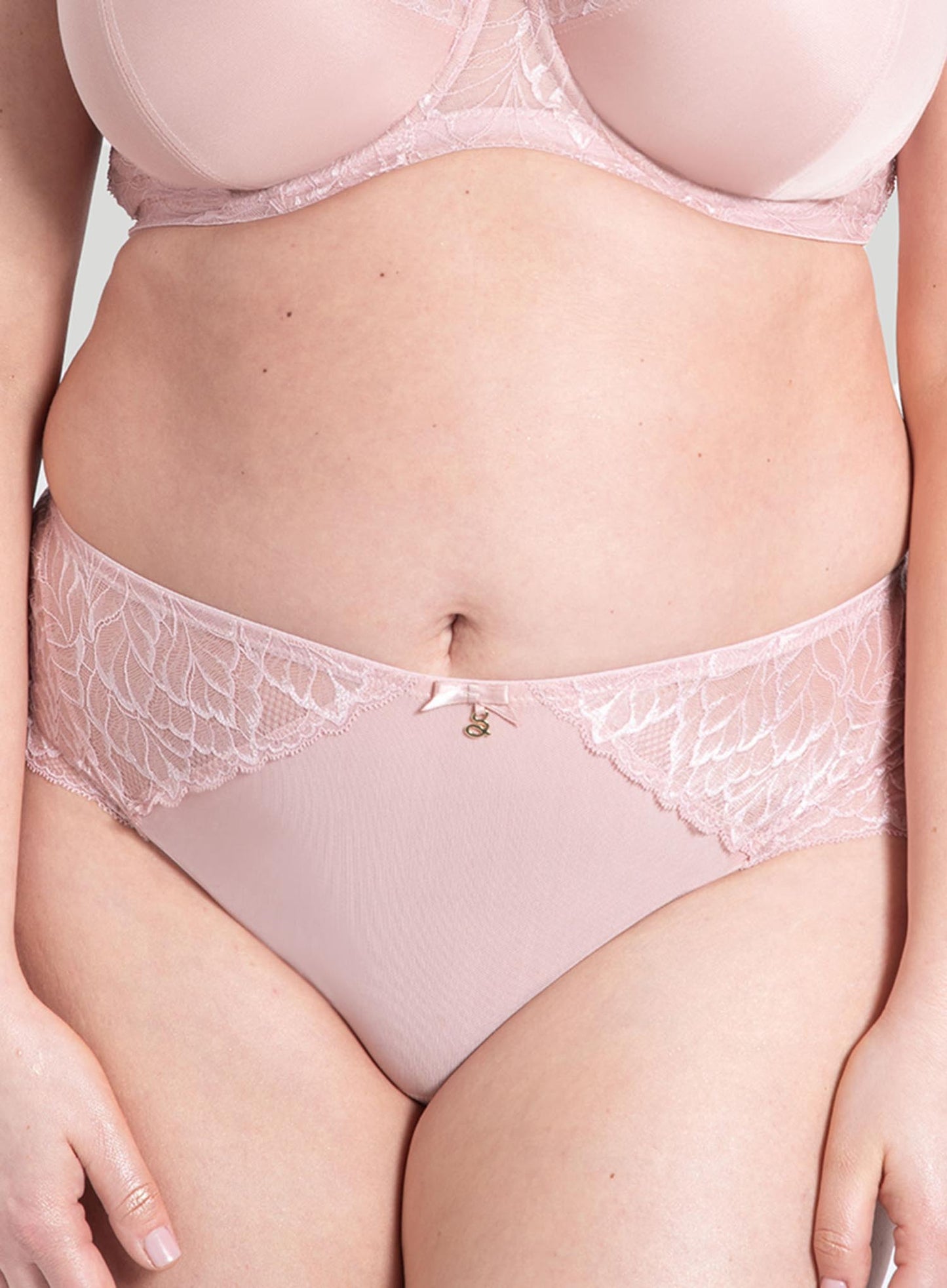 Samanta Lingerie: Amelia Midi Brief Powder Rose