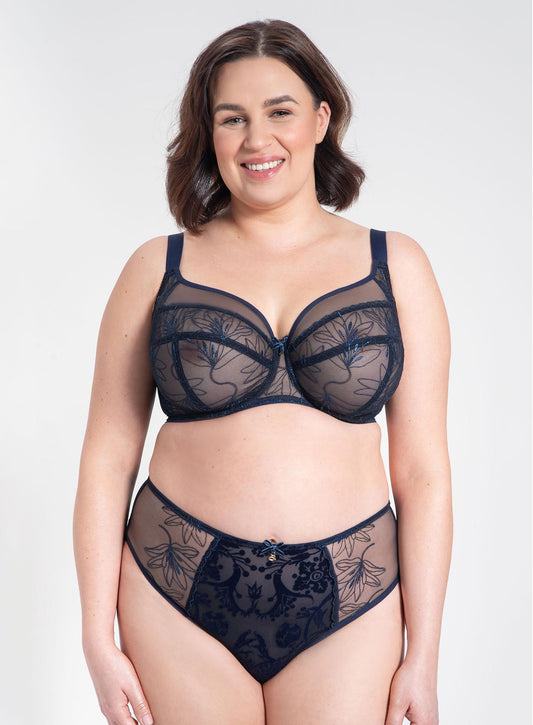 Samanta Lingerie: Harriet Midi Brief Navy Blue