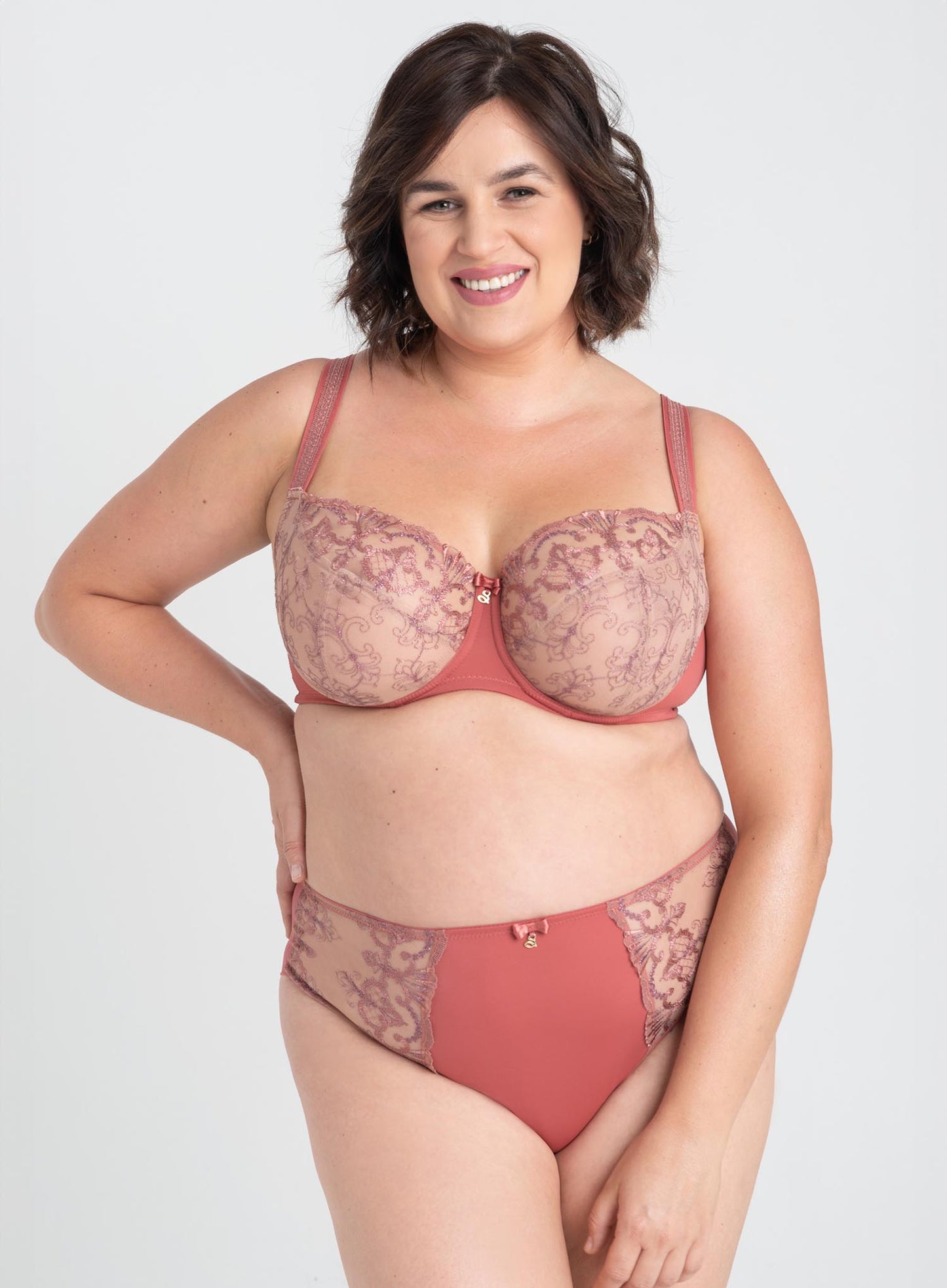 Samanta Lingerie: Perla Midi Brief Rosy