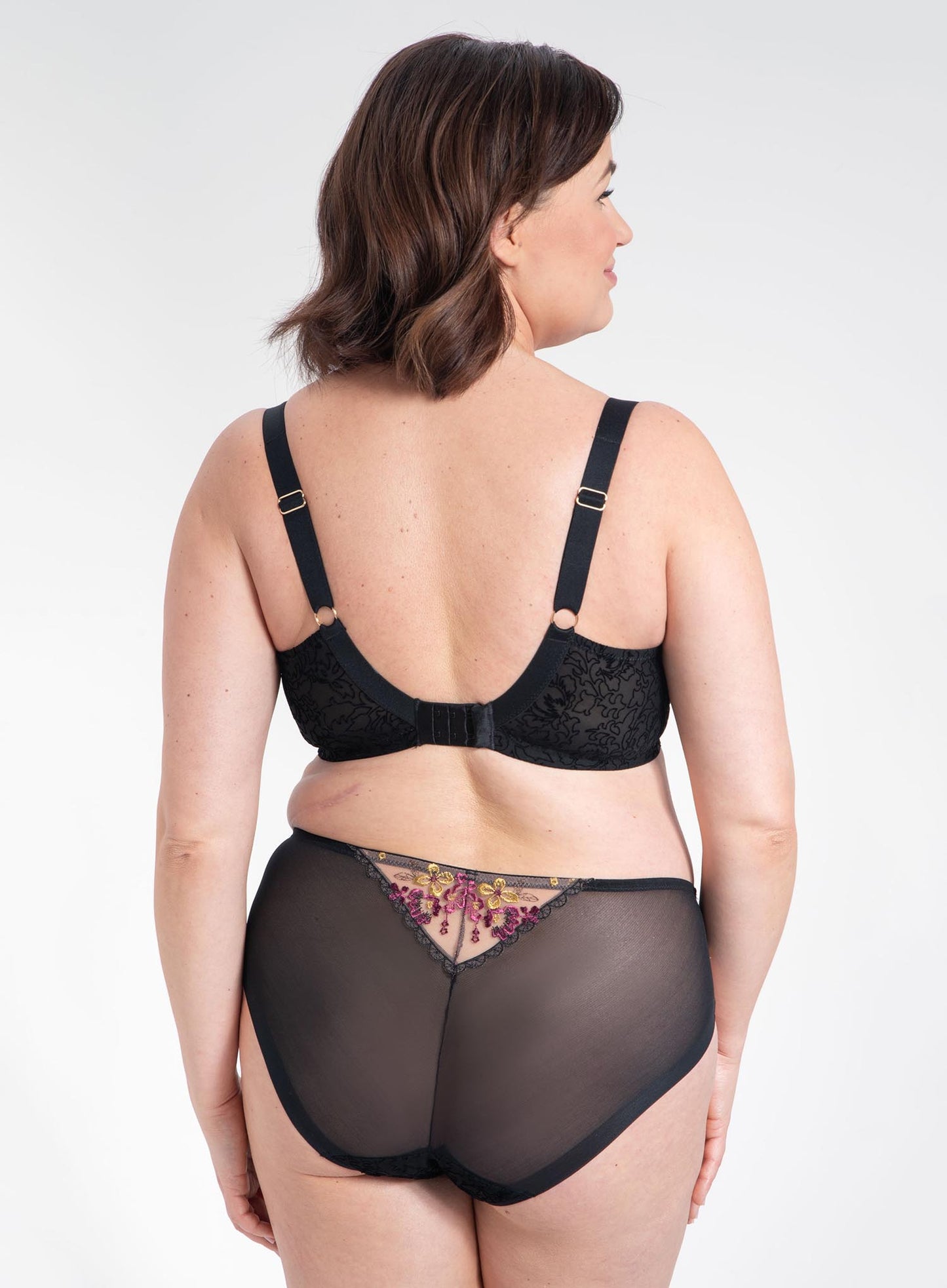 Samanta Lingerie: Ramona Midi Brief Black Pink