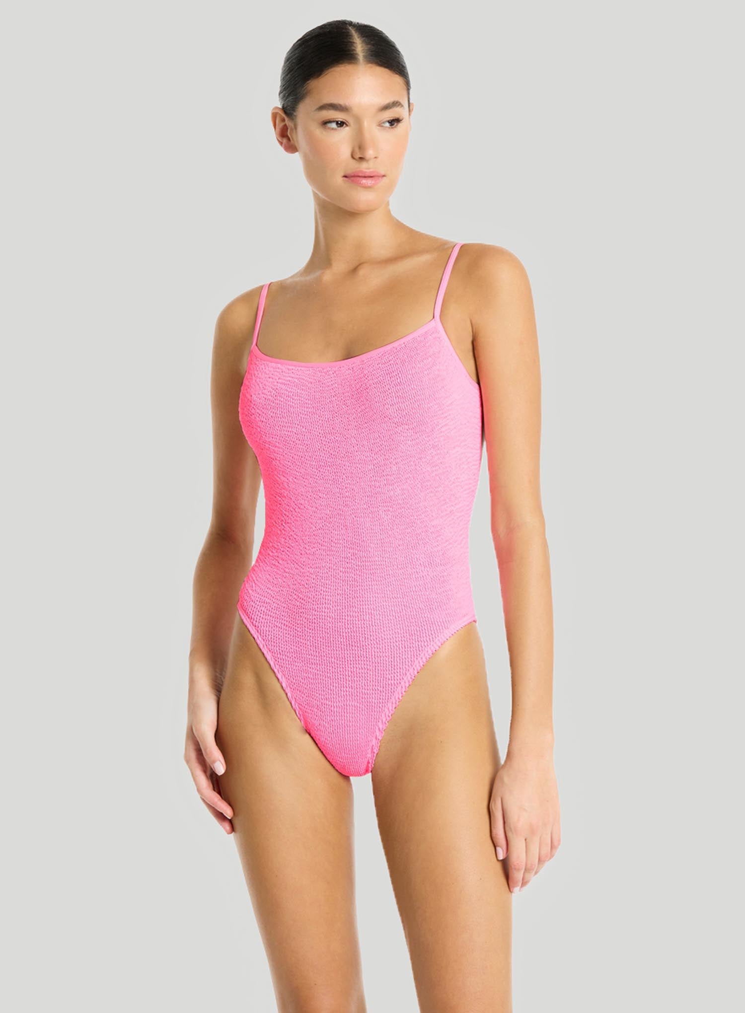 She Has Arrived Ribbed Bodysuit Set - Neon Pink