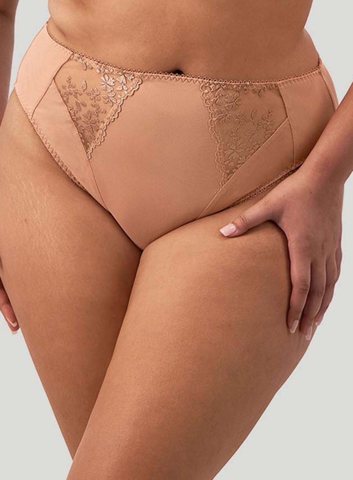 Elomi: Zarla High Leg Brief Cafe Au Lait