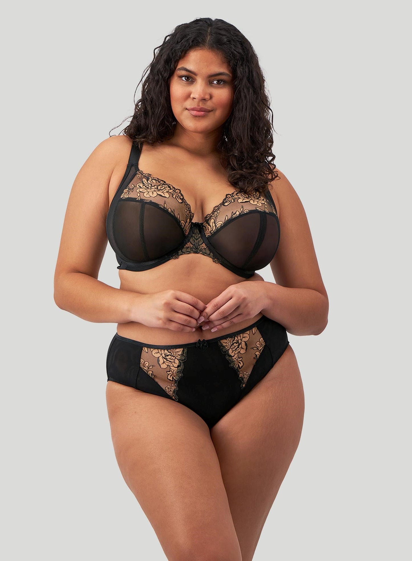 Elomi: Teagan Plunge Bra Black Almond