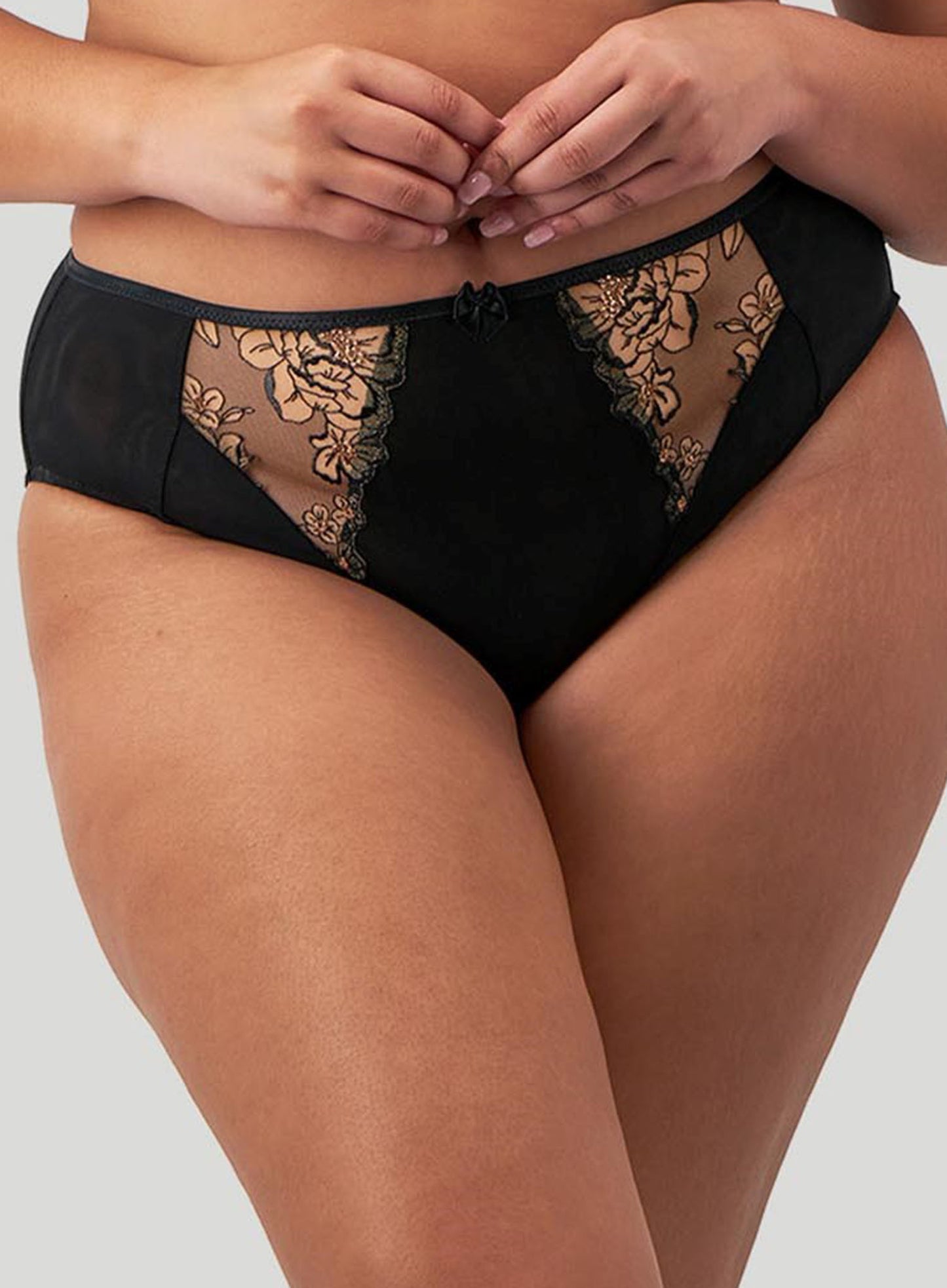 Elomi: Teagan High Leg Brief Black Almond