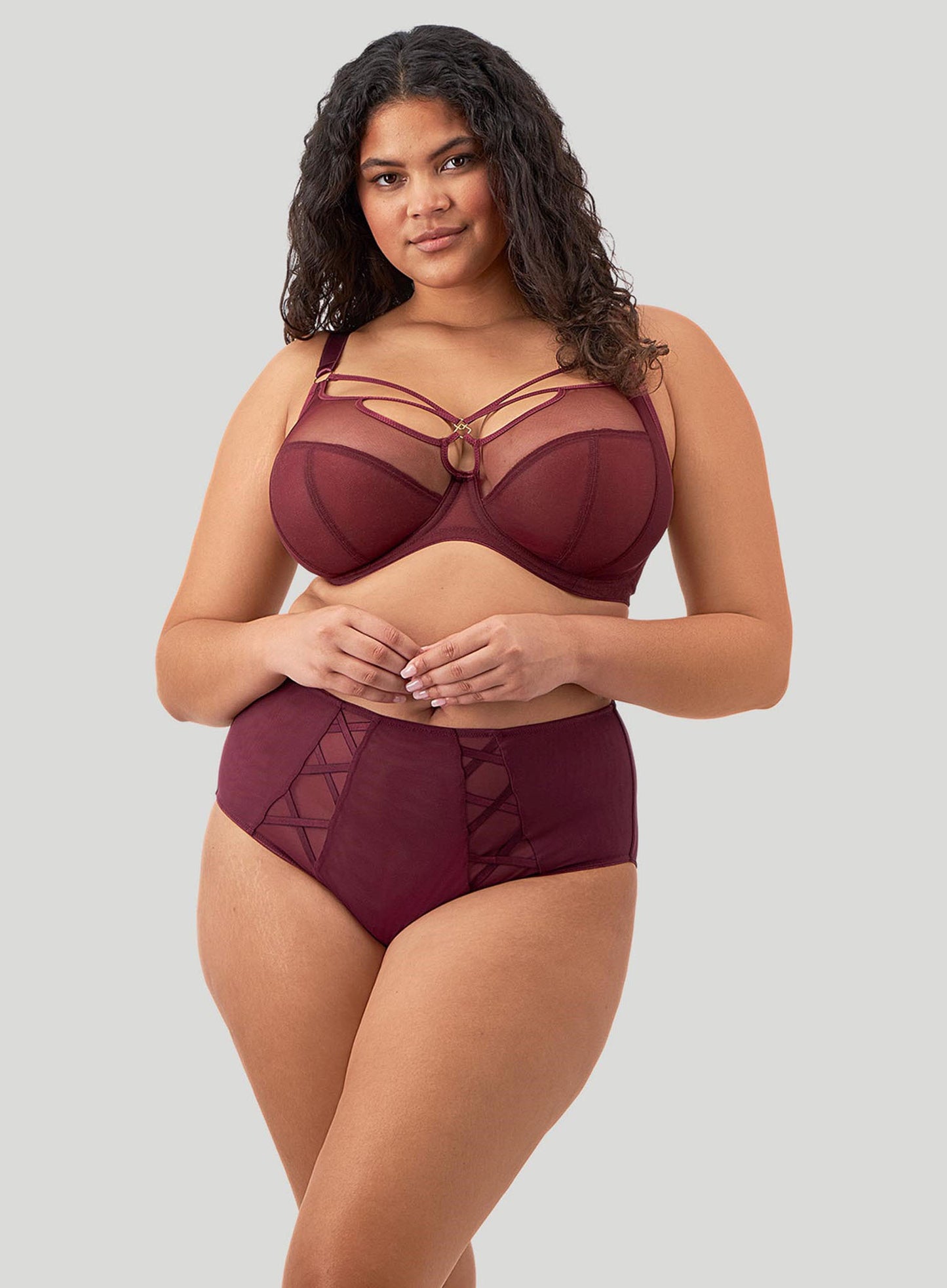 Elomi: Sachi Underwired Plunge Bra Cabernet