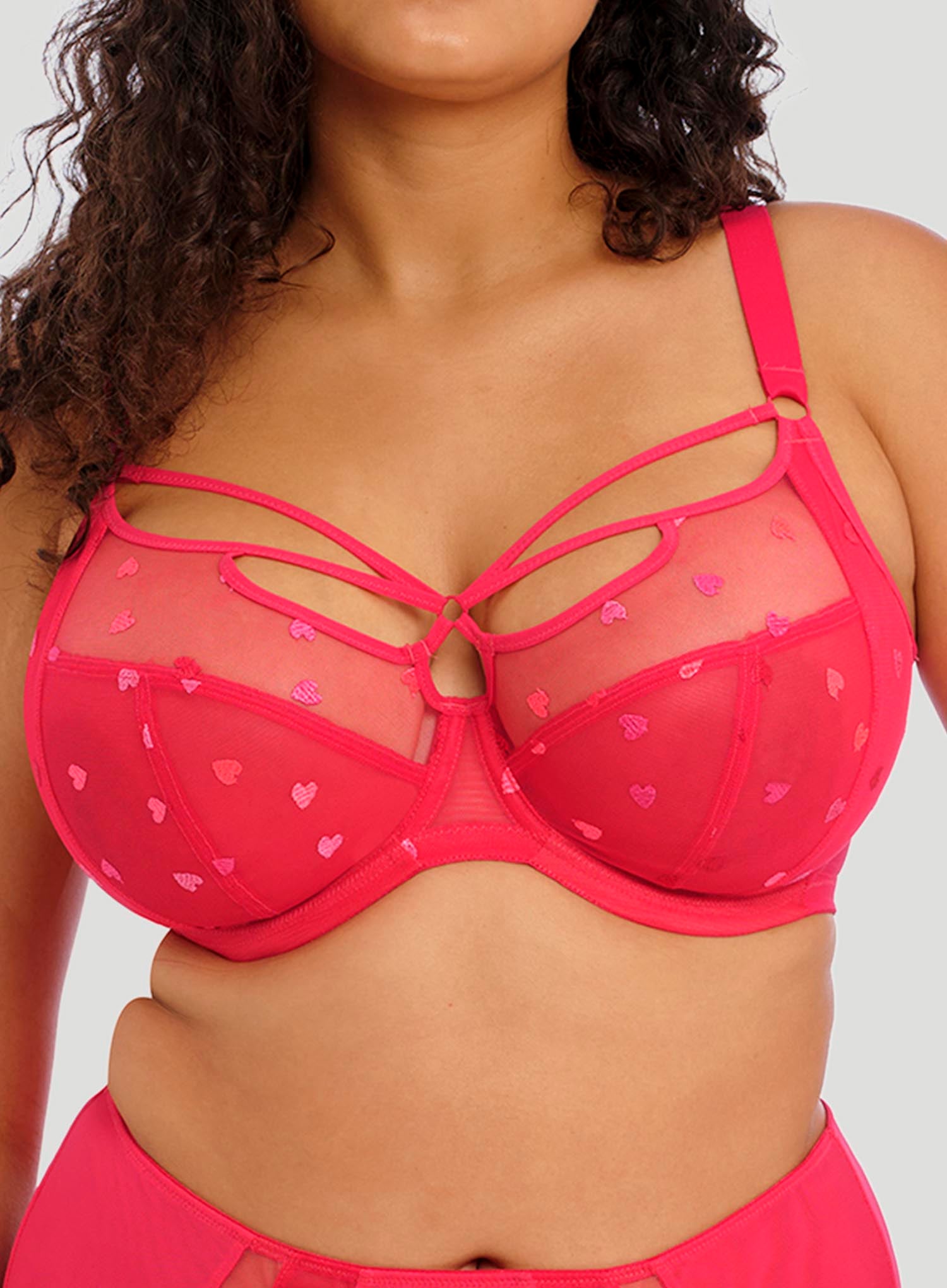 Elomi Sachi Underwired Plunge Bra Red Confetti – DeBra's