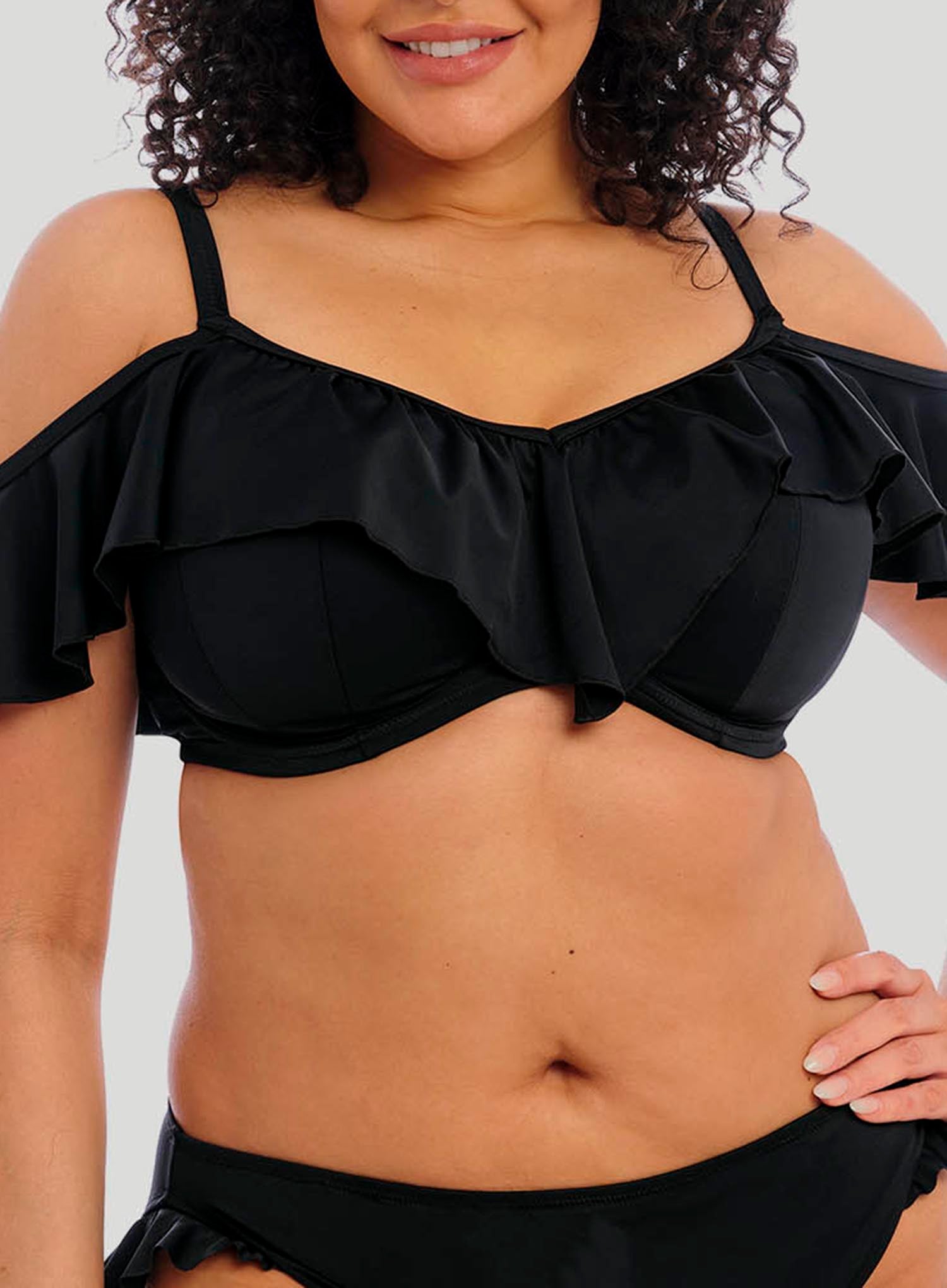 Elomi Plain Sailing Underwire Bikini Top in Black Daisy (BDY