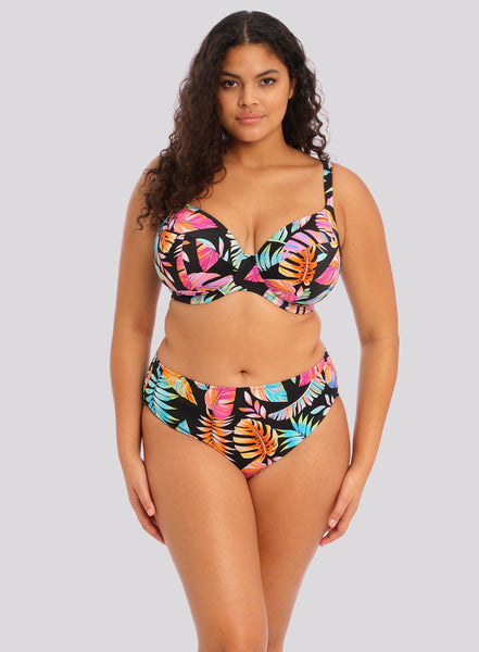 Elomi Swim: Tropical Falls Plunge Bikini Top Black – DeBra's