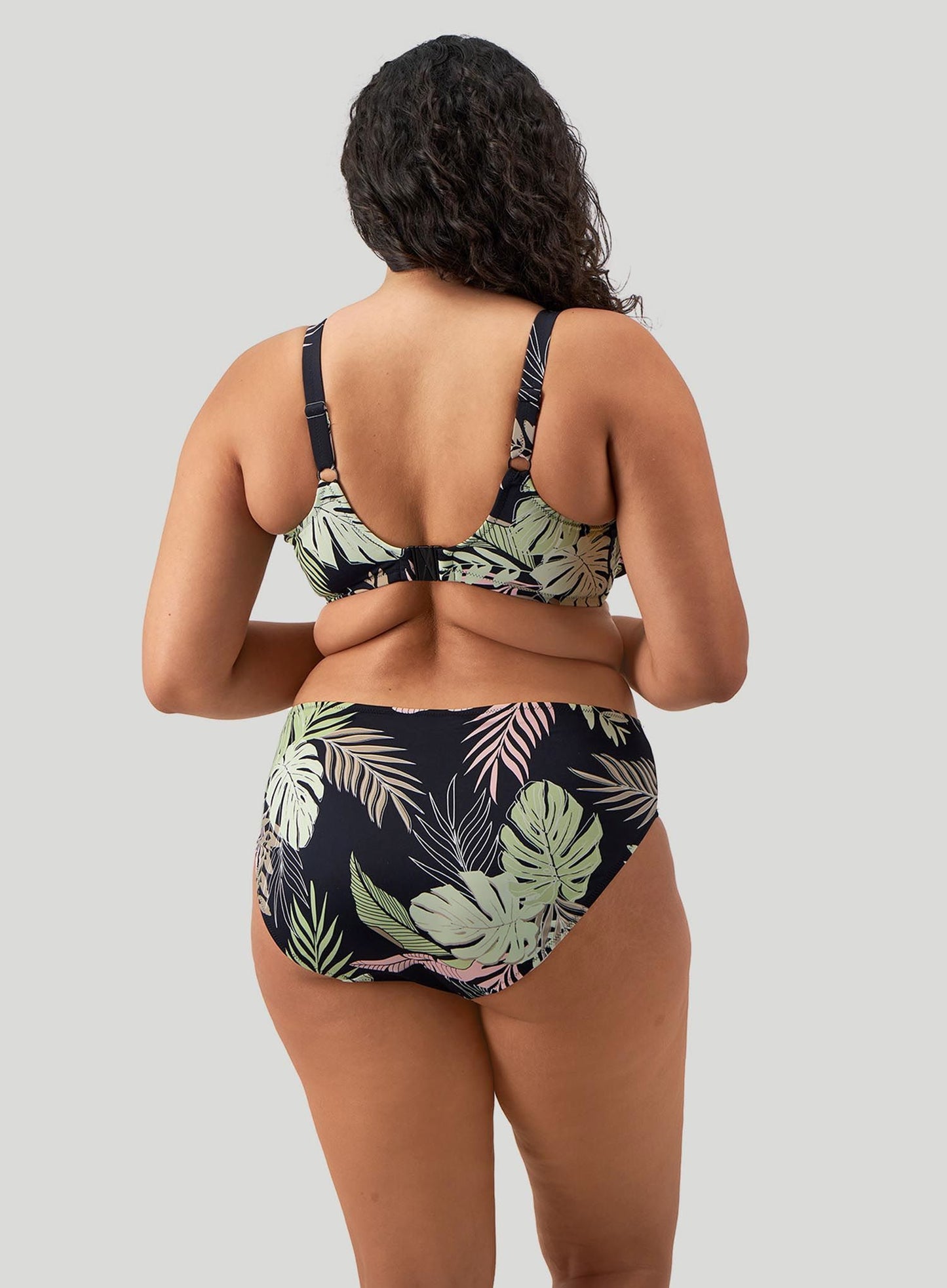 Elomi Swim: Tropical Retreat Mid Rise Bikini Brief Black