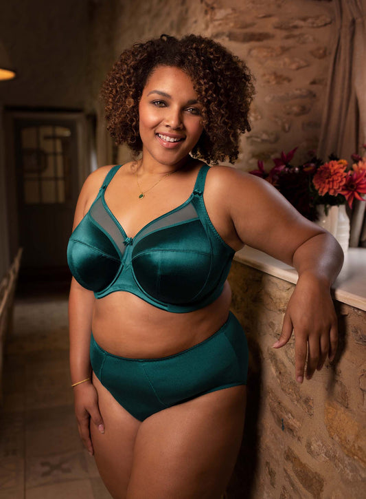 Goddess: Keira Banded Bra Deep Teal