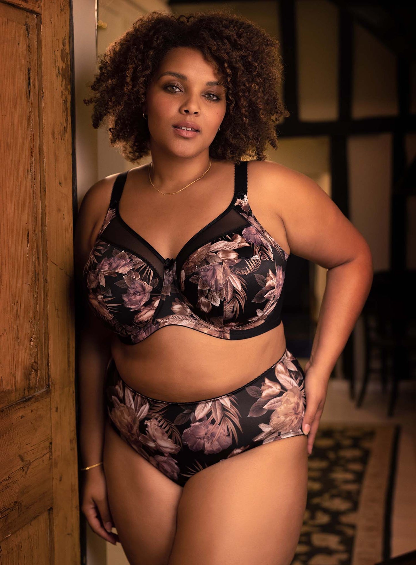 Goddess: Kayla Banded Underwired Bra Dark Tropical