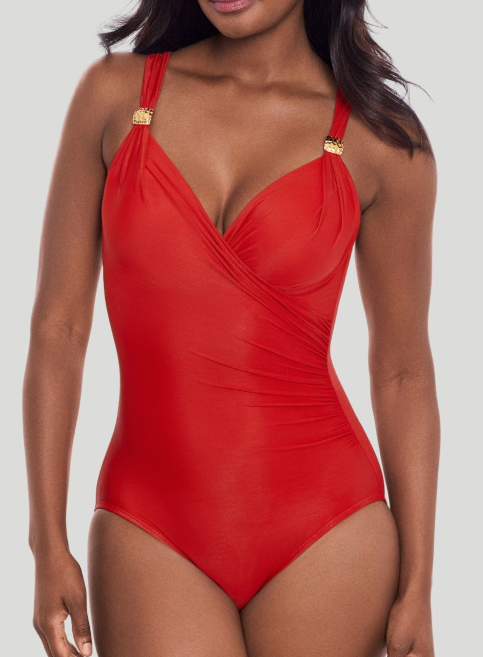 Miraclesuit Swimwear: Razzle Dazzle Siren Shaping One Piece Cayenne