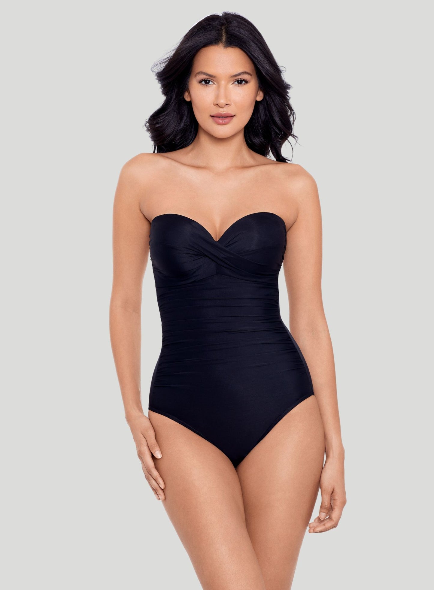 Miraclesuit Swimwear: Rock Solid Madrid Underwired Strapless Shaping Swimsuit Black