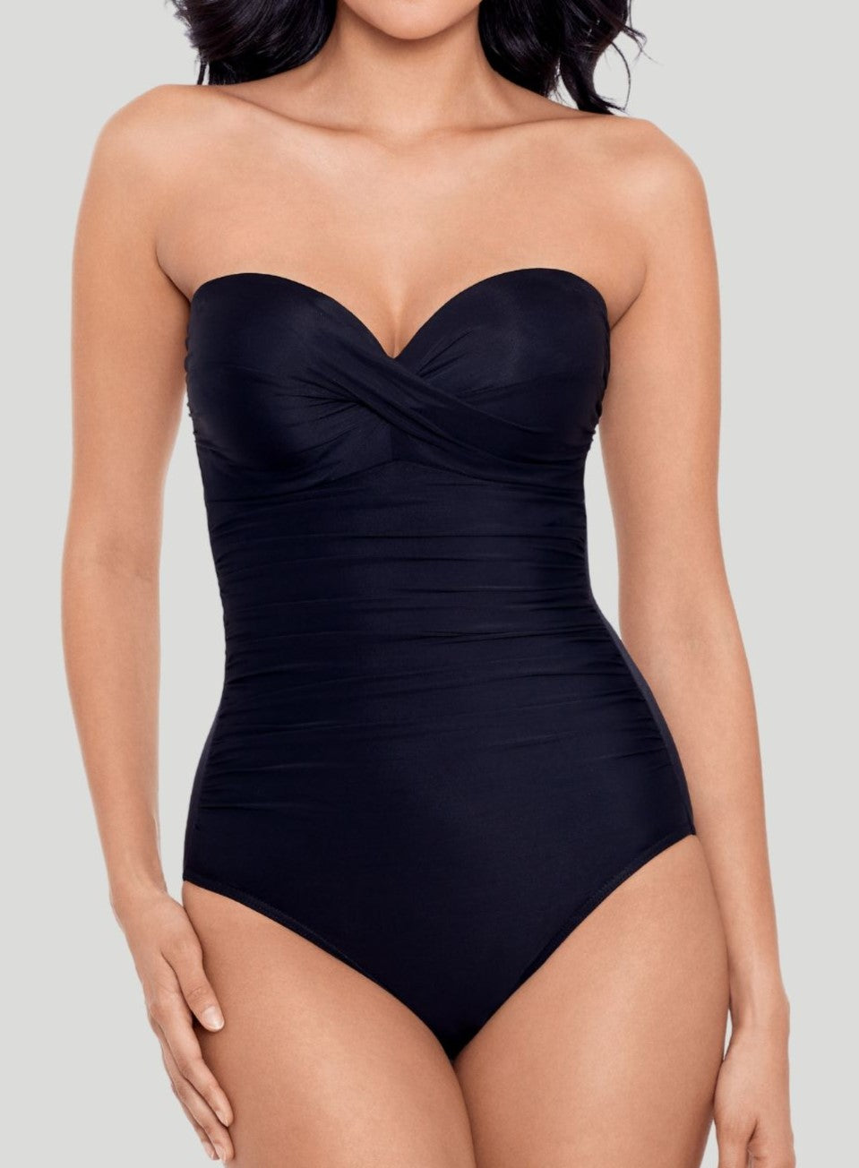 Miraclesuit Swimwear: Rock Solid Madrid Underwired Strapless Shaping Swimsuit Black