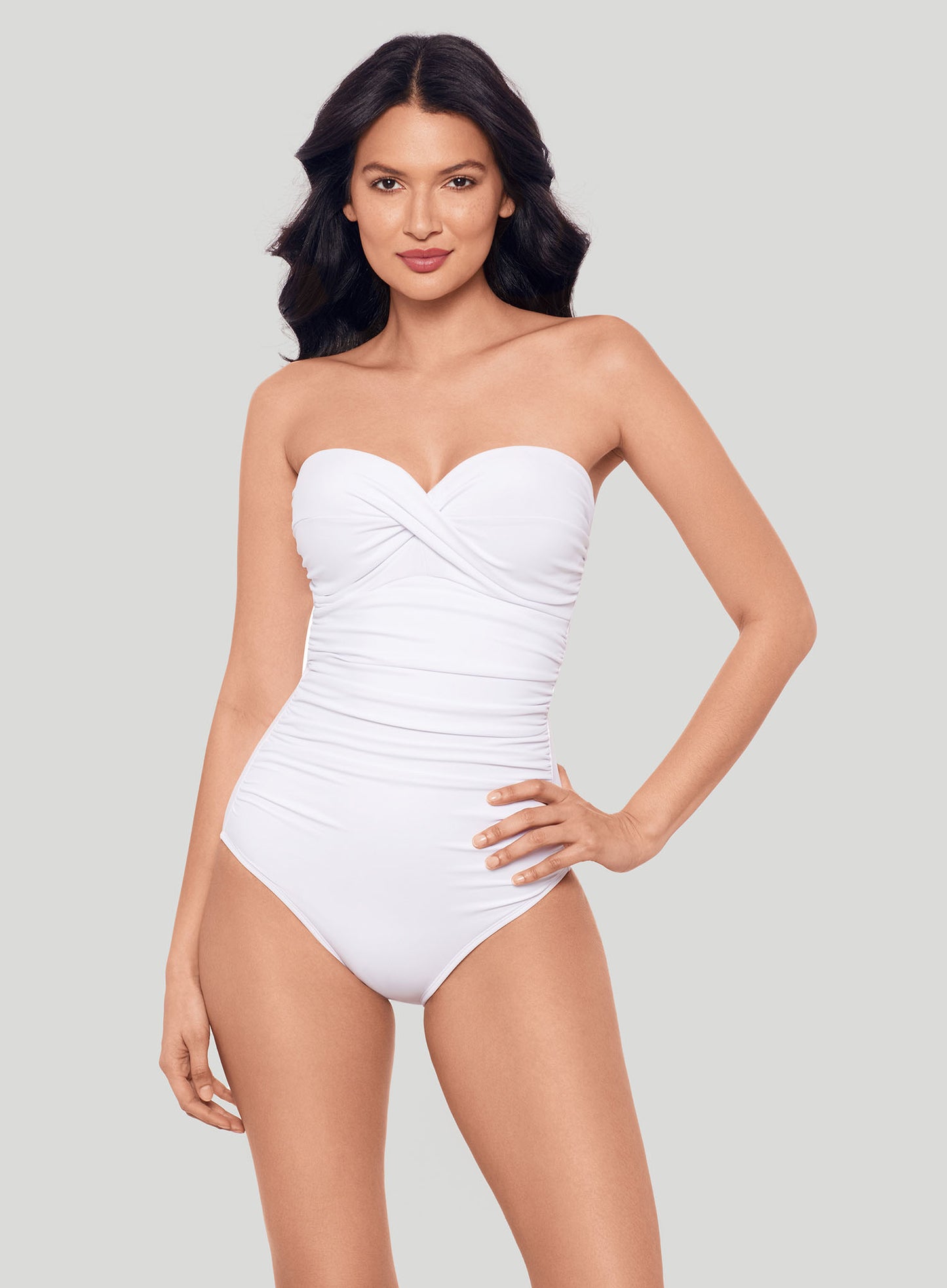 Miraclesuit Swimwear: Rock Solid Madrid Underwired Strapless Shaping Swimsuit White