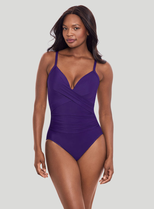 Miraclesuit Swimwear: Rock Solid Captivate Underwired Shaping One Piece Mulberry